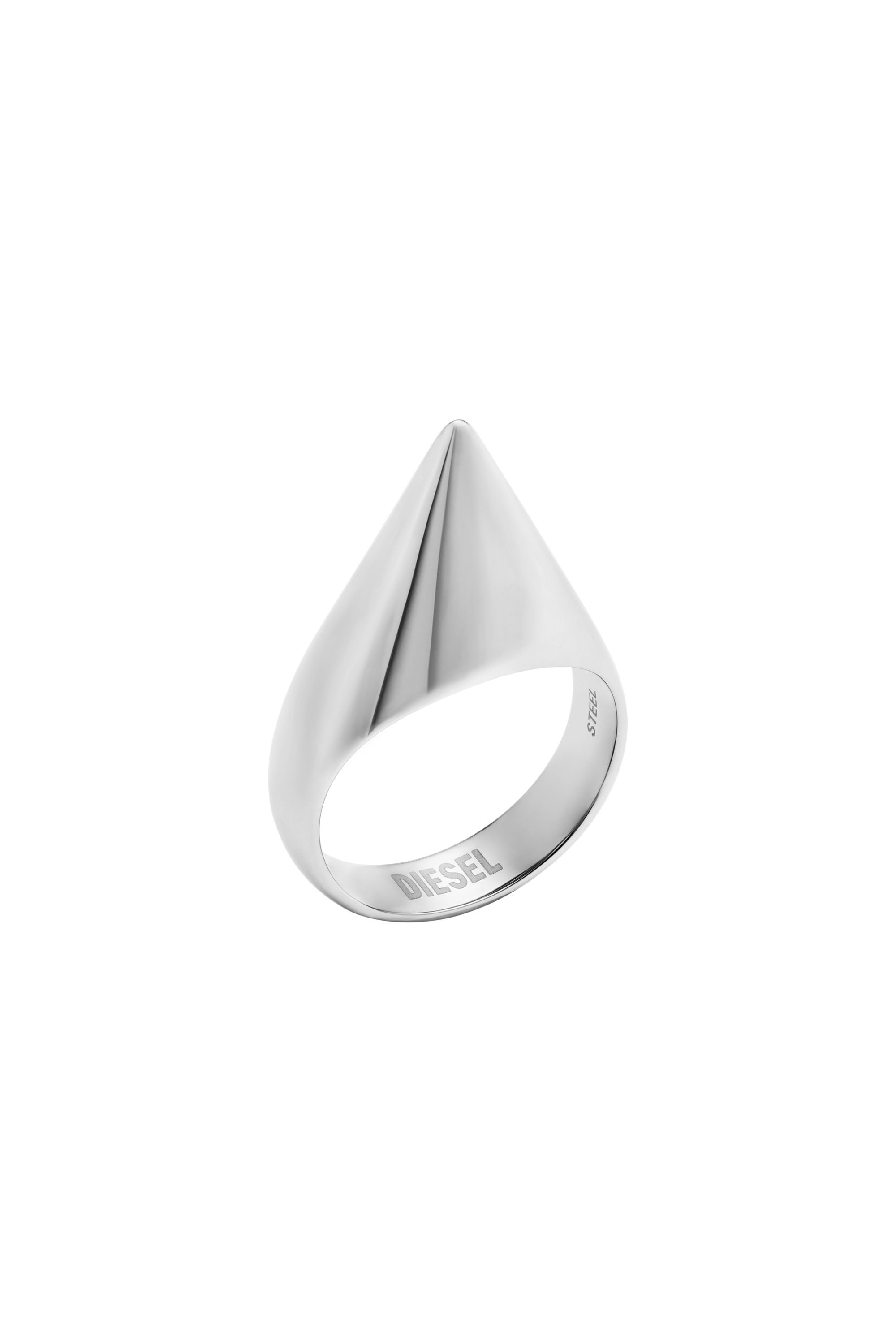 Diesel - DX1641040 JEWELLERY, Bague en acier inoxydable à pointes Mixte in Gris argenté - 1