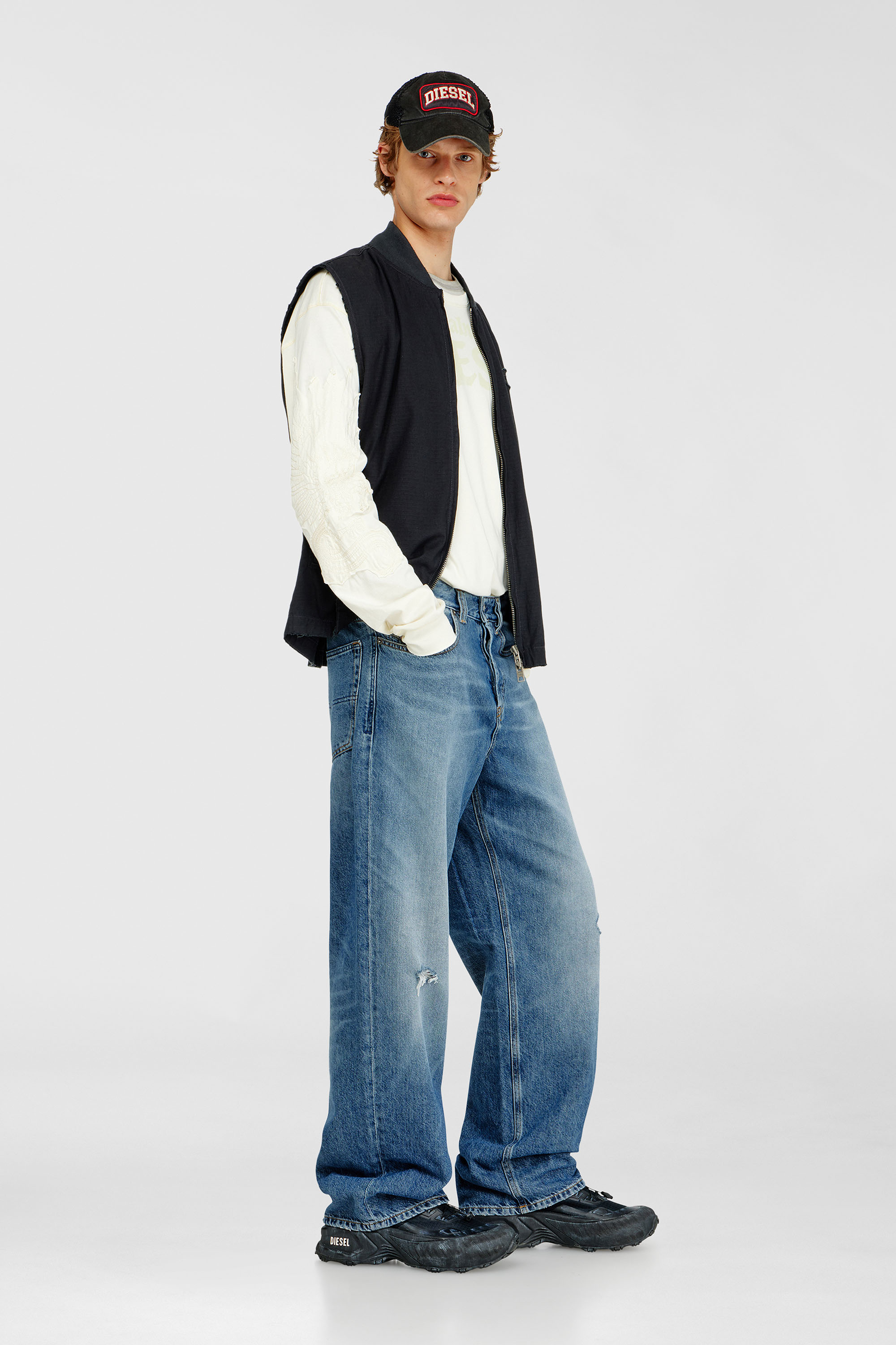 Diesel - Relaxed Jeans 2001 D-Macro 09P61 Homme, Bleu moyen - Image 1