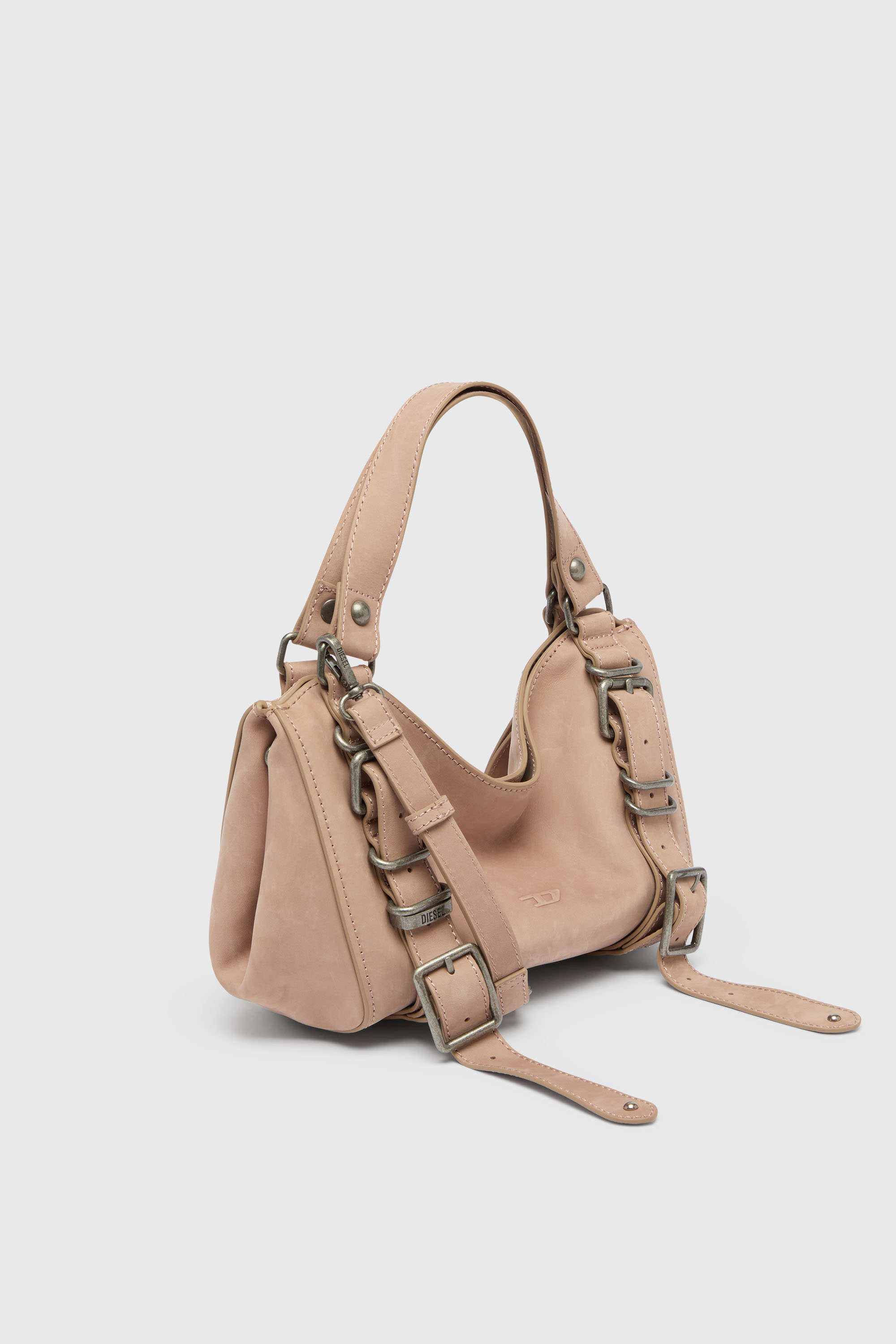 Diesel - D-ONE TOPHANDLE S, D-One-Sac small &agrave; poign&eacute;e sup&eacute;rieure en cuir trait&eacute; Femme in Rose - 4
