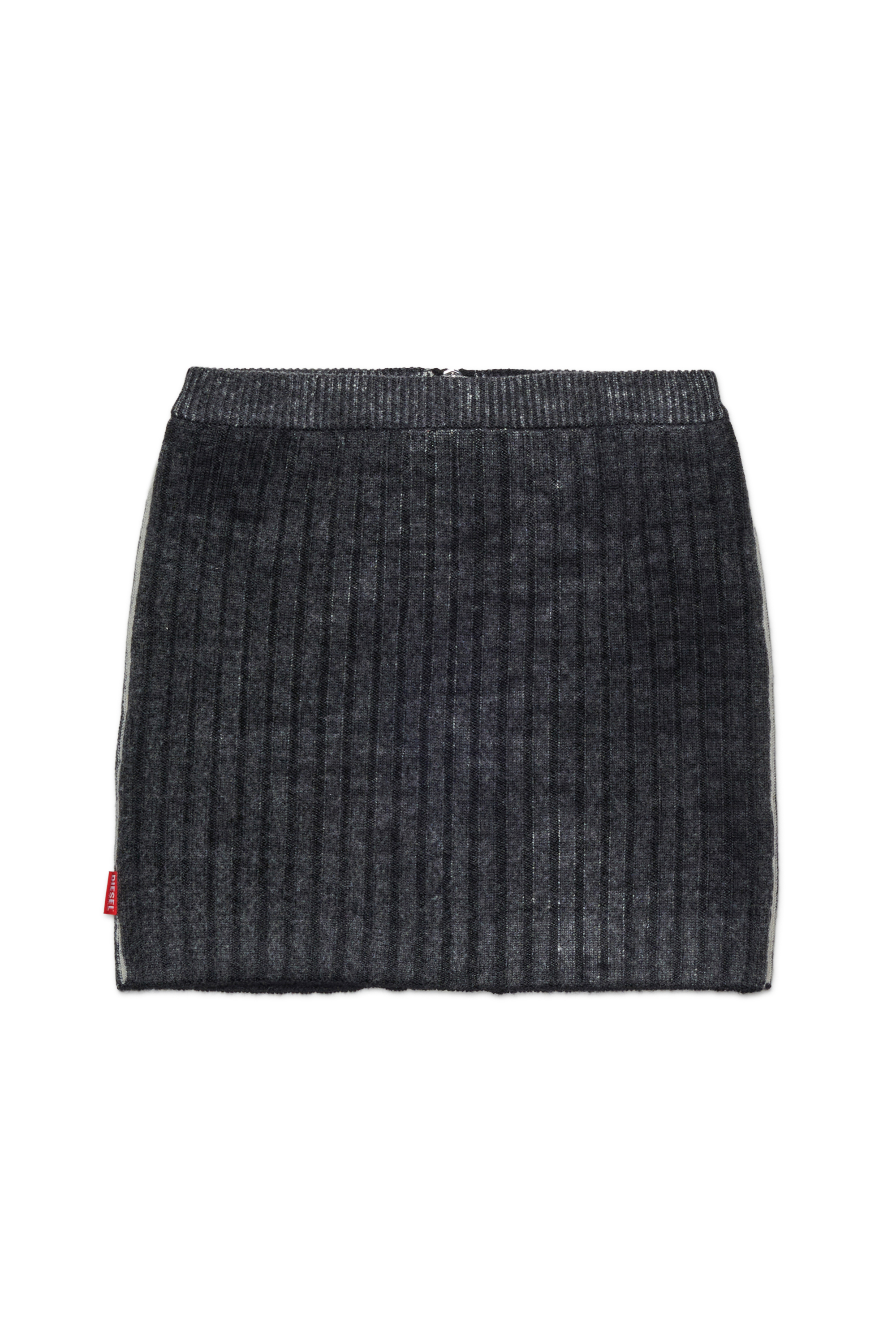 Diesel - GMASI, Jupe en laine avec fermeture éclair centrale Femme in Noir - 2