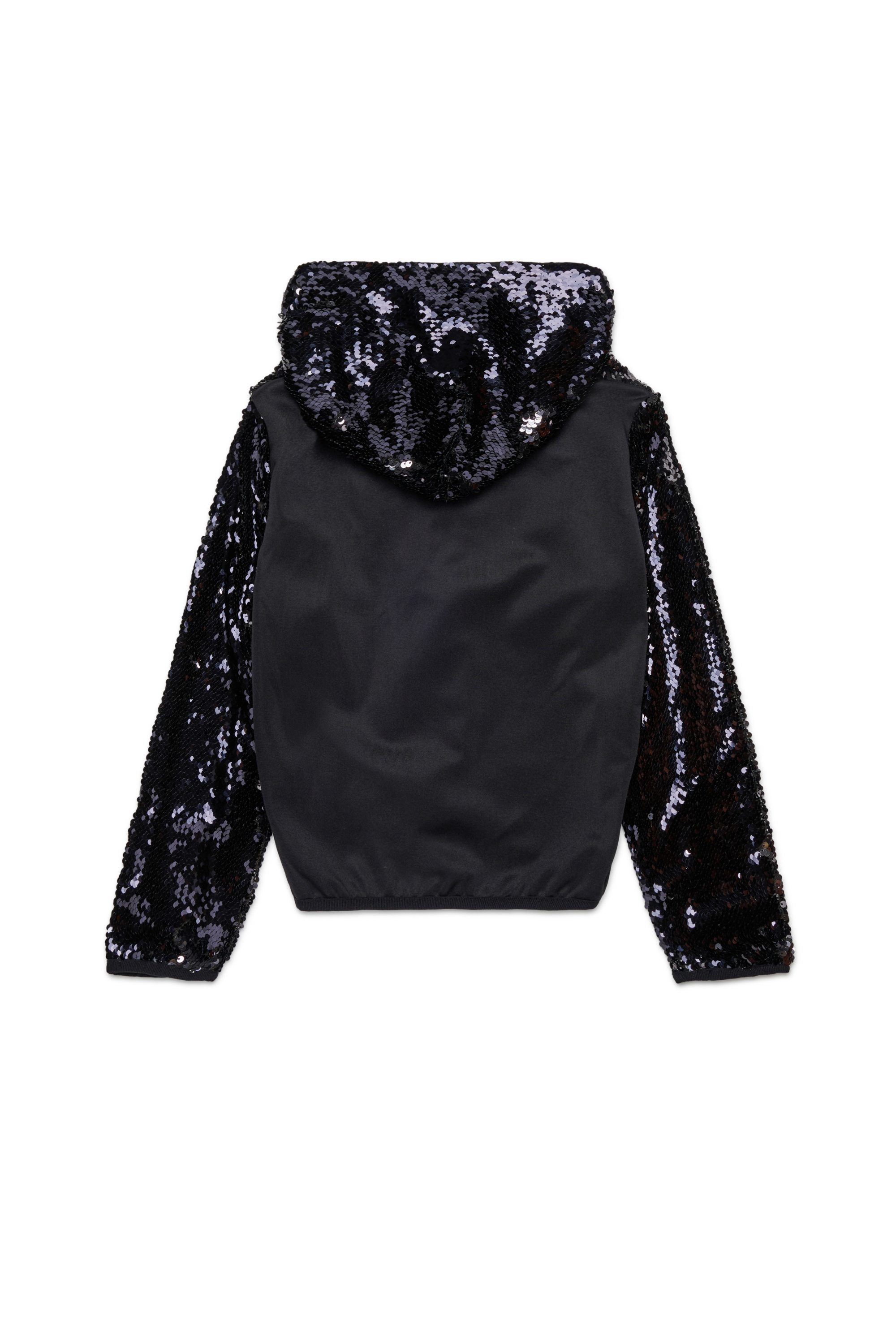Diesel - SEQUINSHOOD, Sweat à capuche avec paillettes Femme in Noir - 2