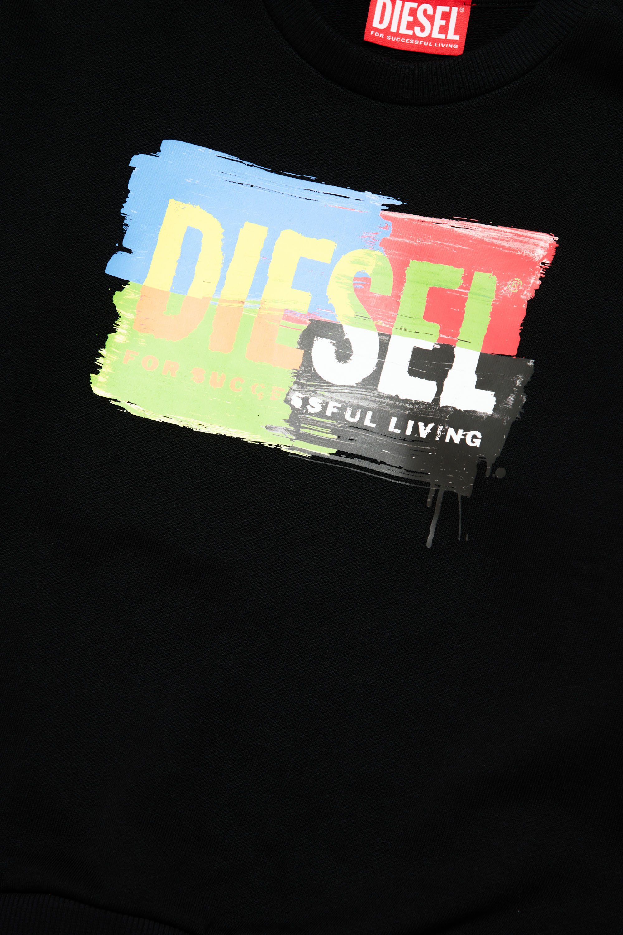 Diesel - SKAND OVER, Mixte Sweat-shirt avec logo effet peint in Noir - Image 3