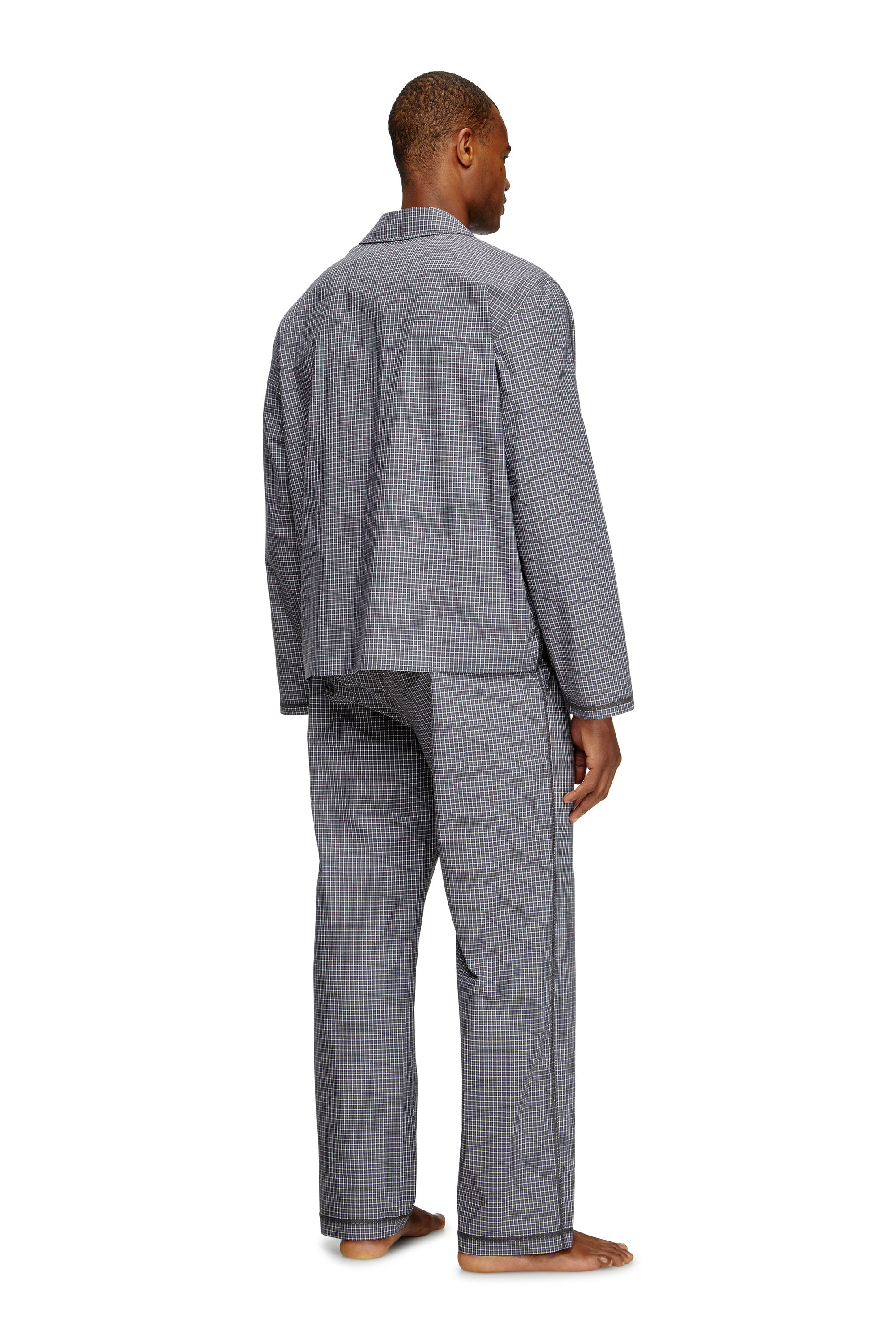 Diesel - SET-PAUL-D-CORE, Pyjama en coton à carreaux Homme in Gris - 3