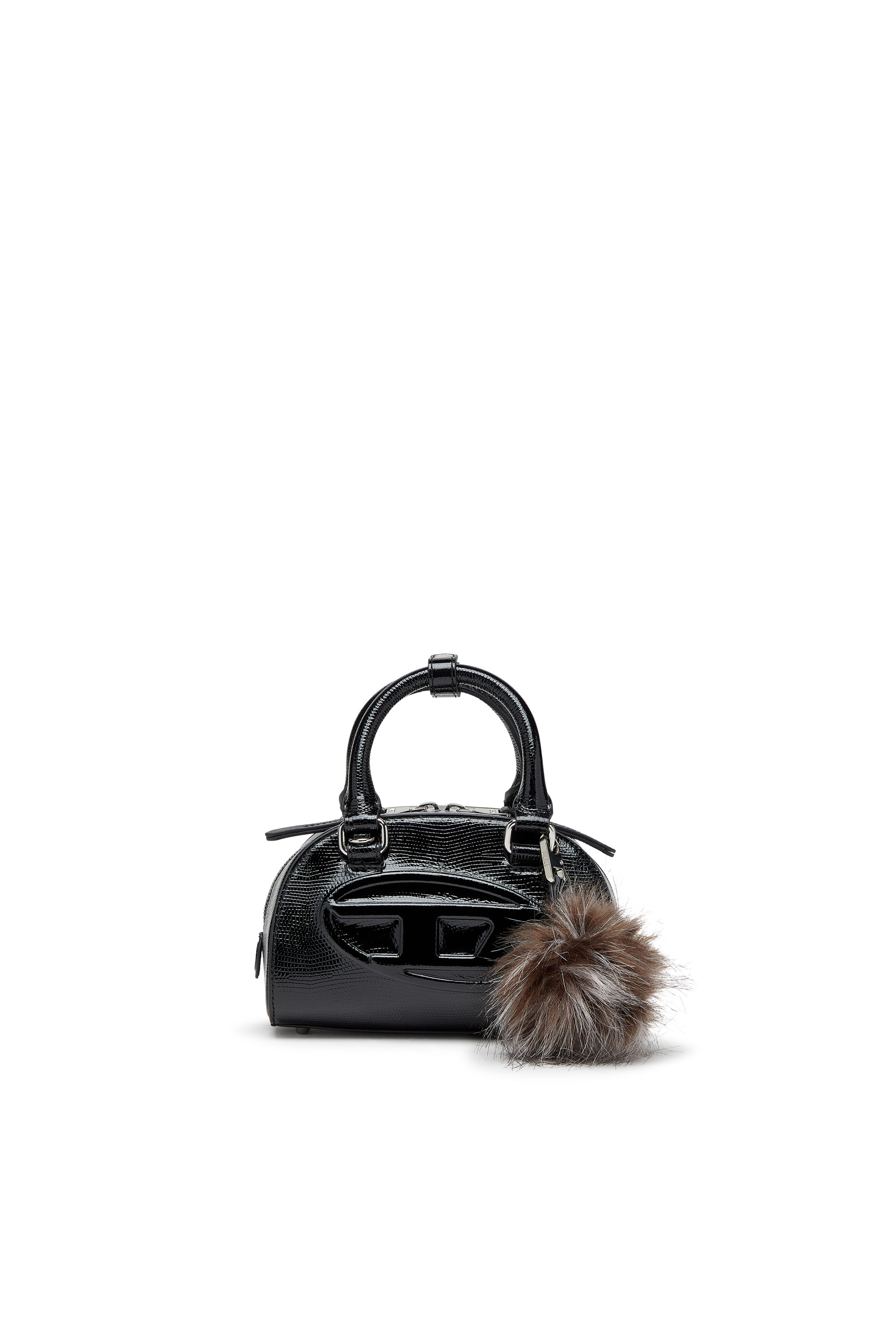 Diesel - 1DR DOME CROSSBODY, Mini sac bowling en cuir embossé Femme in Noir - 1
