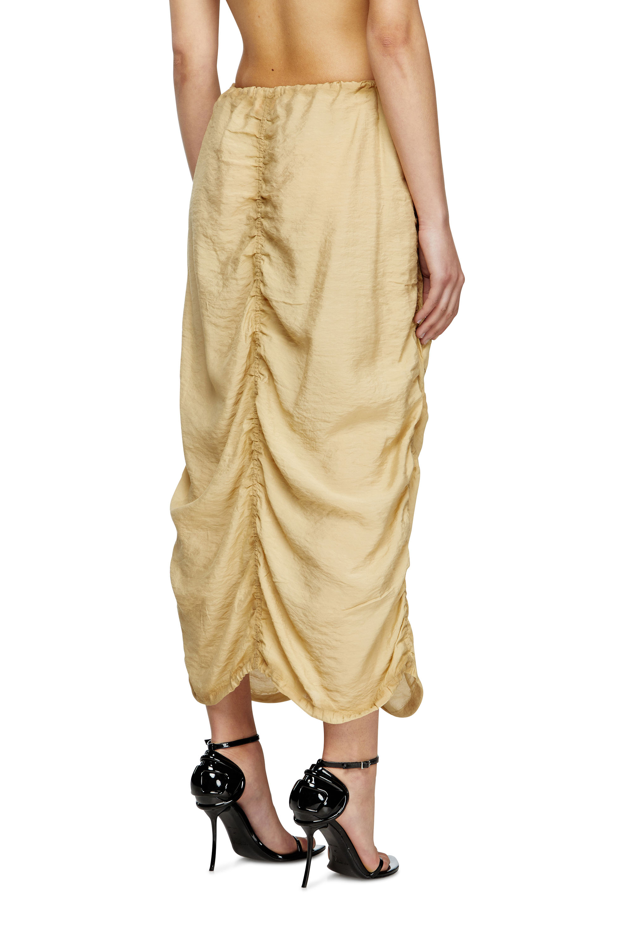 O-RACLE, Beige Diesel - O-RACLE, Jupe cargo mi-longue en viscose et nylon traités Femme in Beige - 4