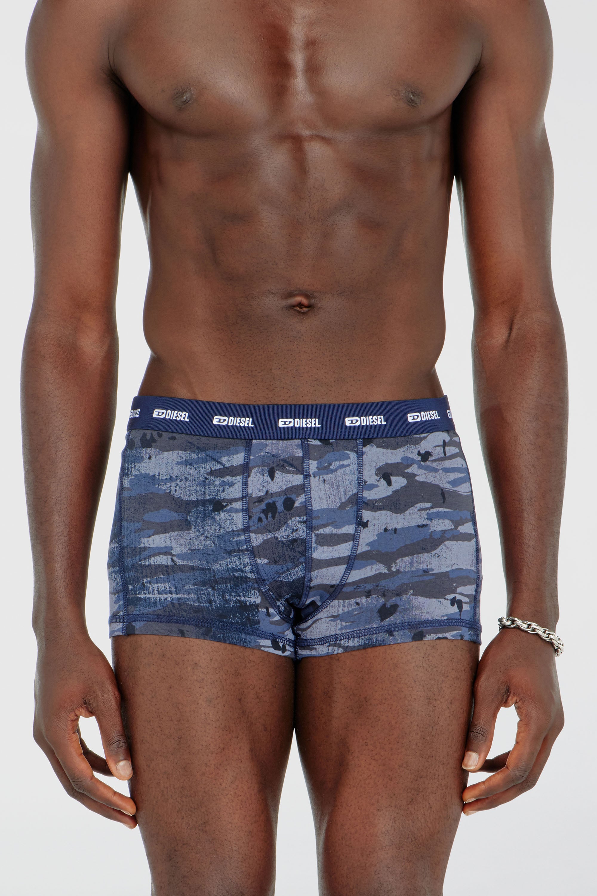 Diesel - DAMIEN-UTLT-3PACK, Lot de trois boxers unis et motif camouflage Homme in Bleu - 2