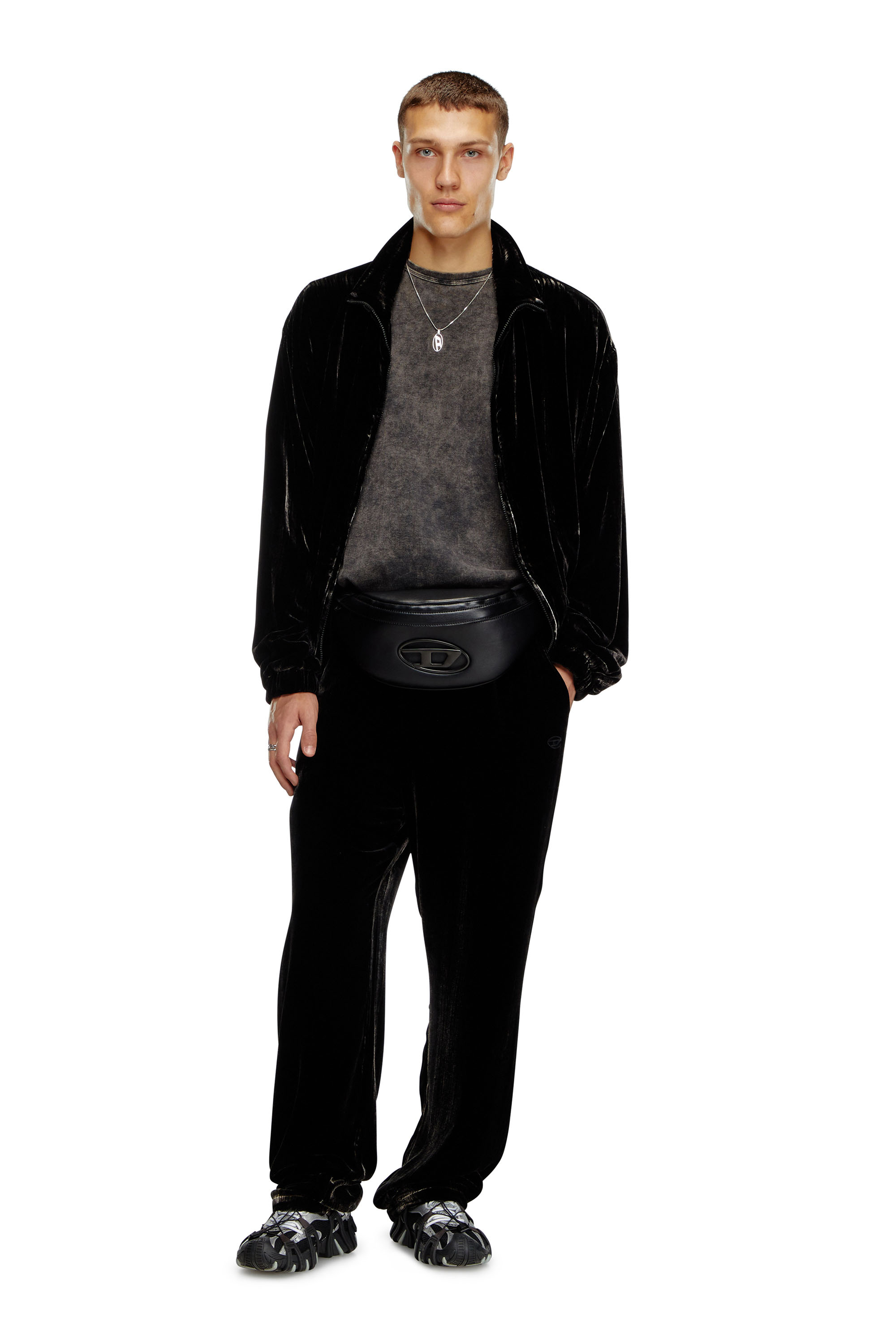 Diesel - HOLI-D BELT BAG M, Holi-D-Sac banane en PU et n&eacute;opr&egrave;ne Homme in Noir - 1