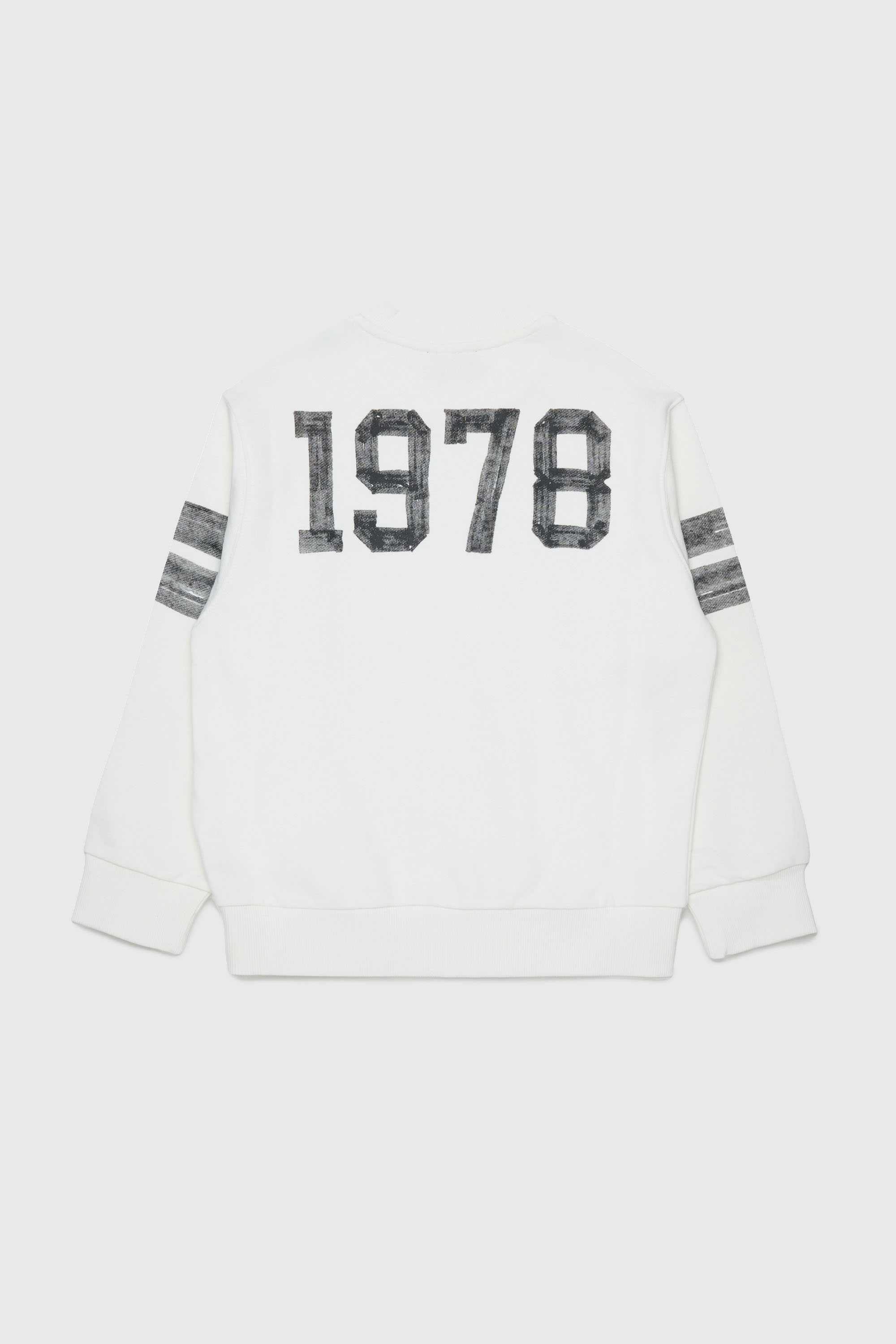 Diesel - SBAND OVER, Sweat-shirt avec imprim&eacute;s logo style coll&egrave;ge Homme in Blanc - 2