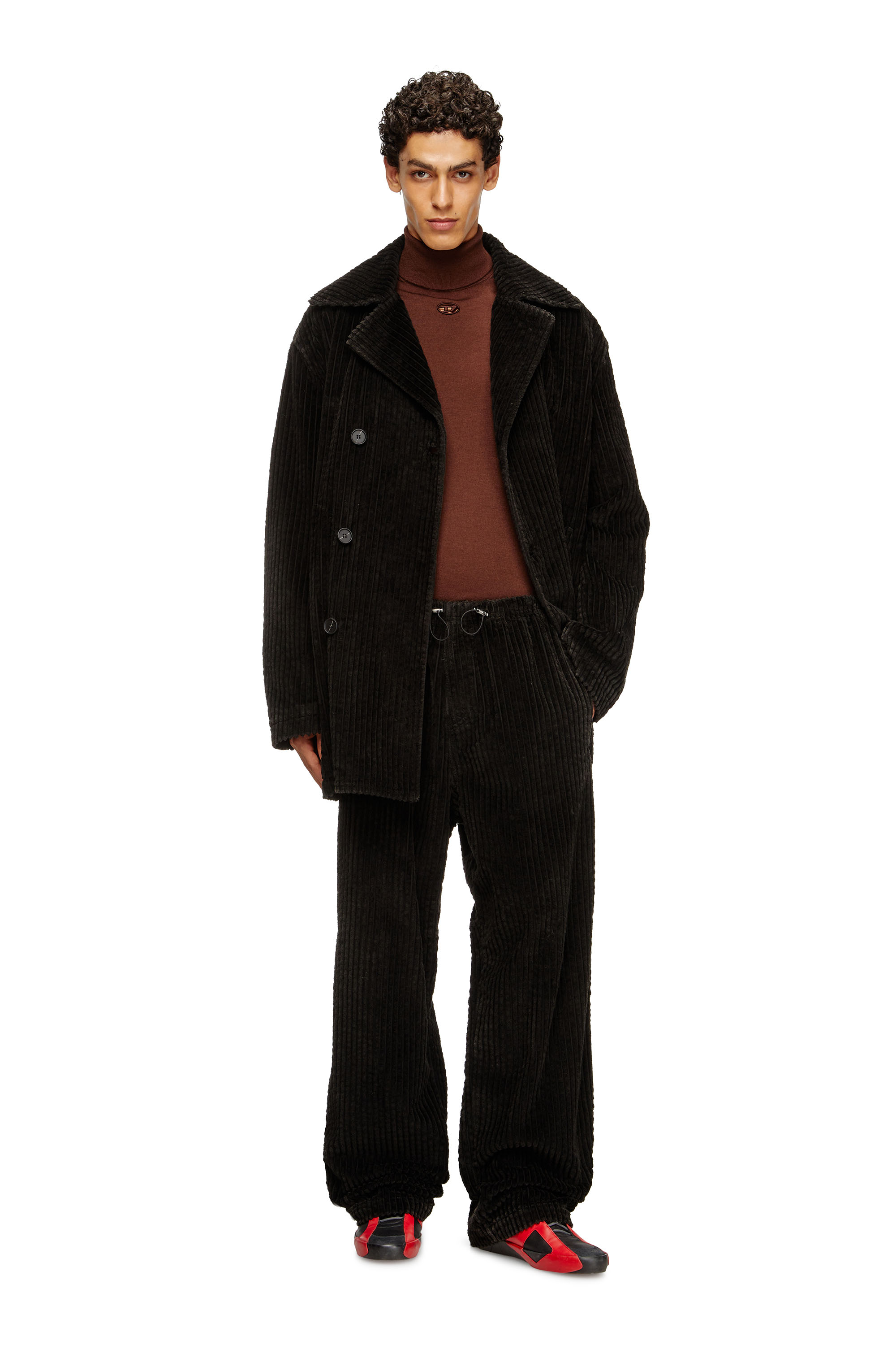 Diesel - W-OTIS, Caban en velours côtelé traité Homme in Marron - 2