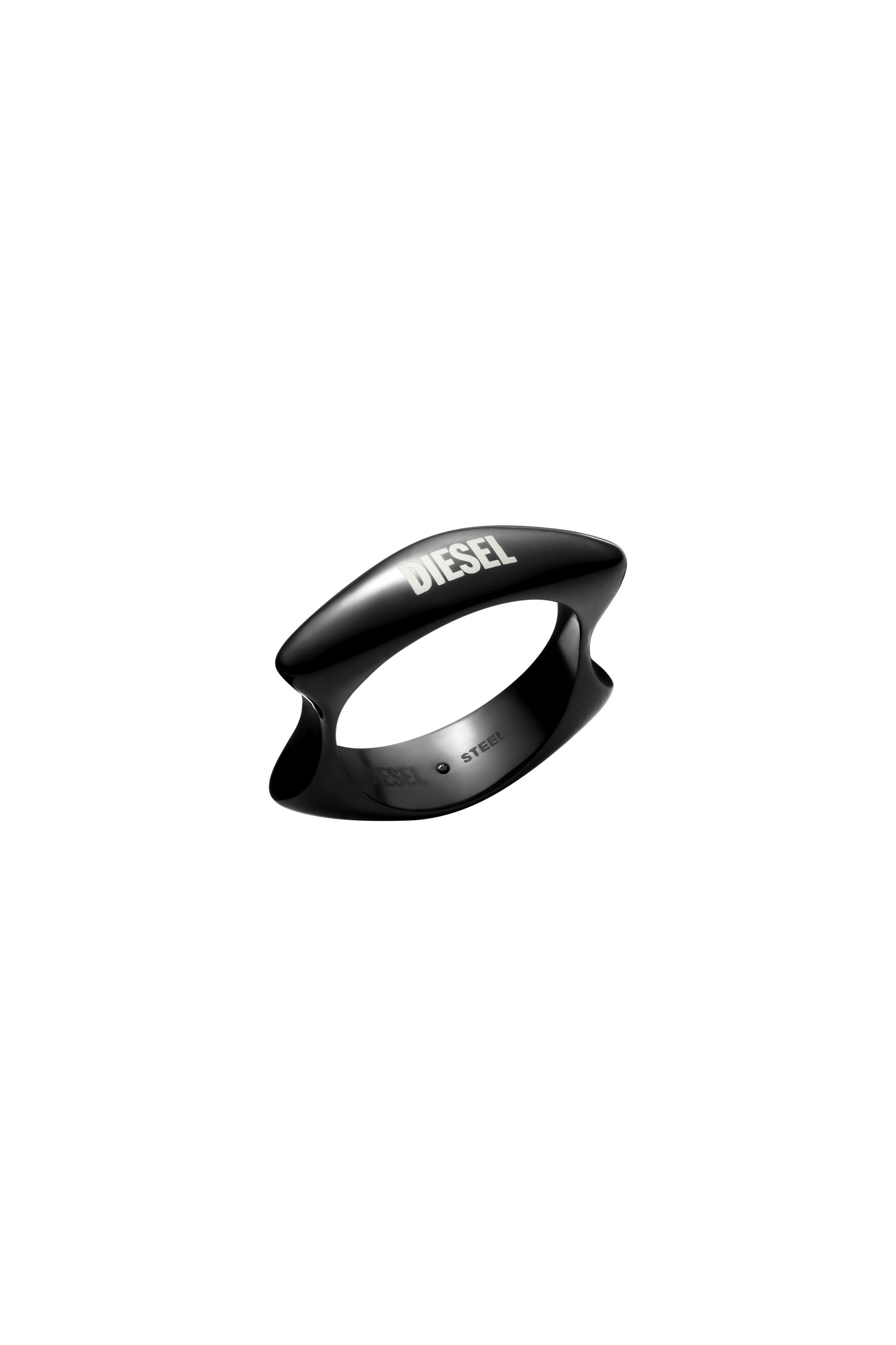 Diesel - DX1632001 JEWELLERY, Bague anneau en acier inoxydable noir Mixte in Noir - 1
