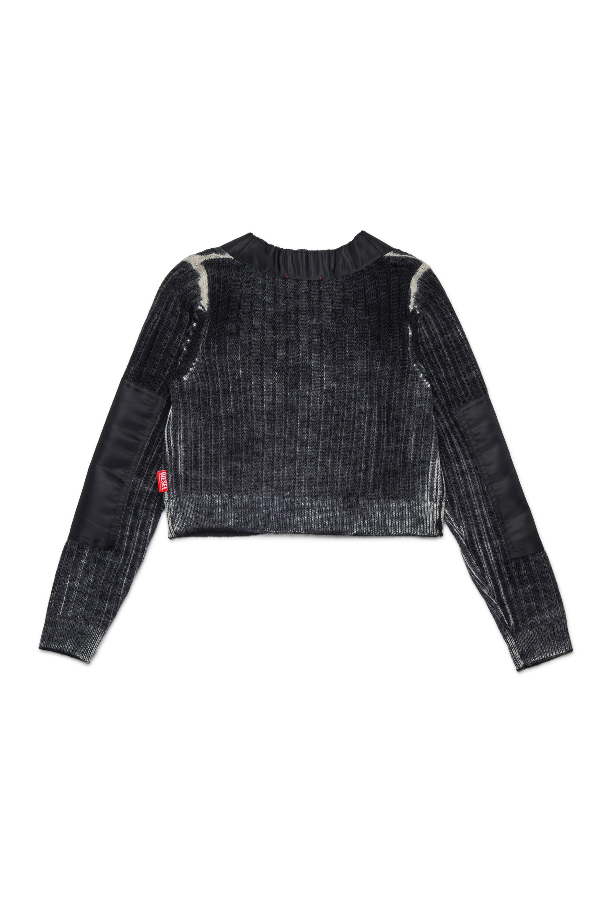 Diesel - KMASERA, Pull en laine avec fermeture éclair frontale Femme in Noir - 2