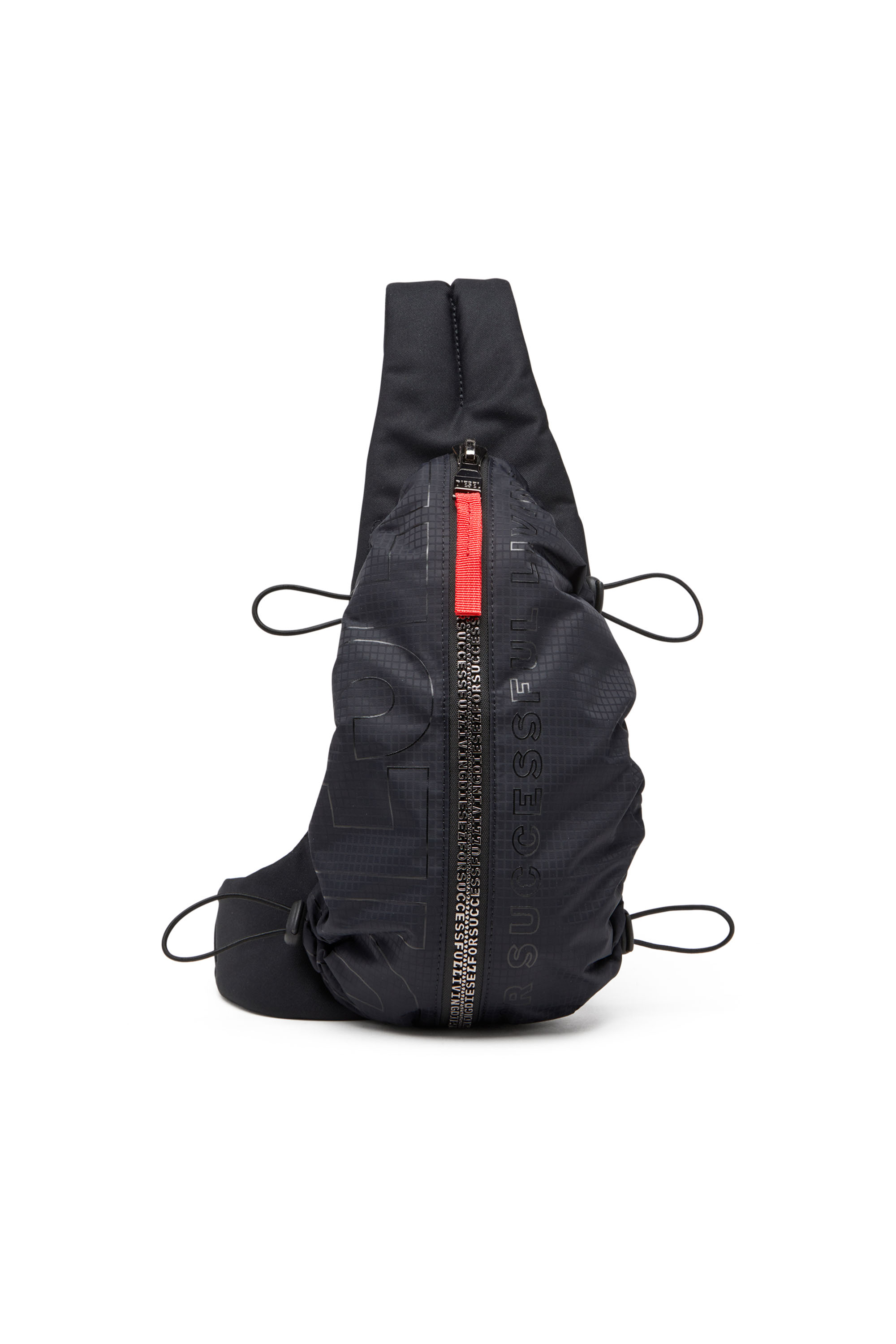 Diesel - ZIP-D CROSSBODY X, Zip-D-Sac à bandoulière en jacquard à carreaux Homme in Noir - 1