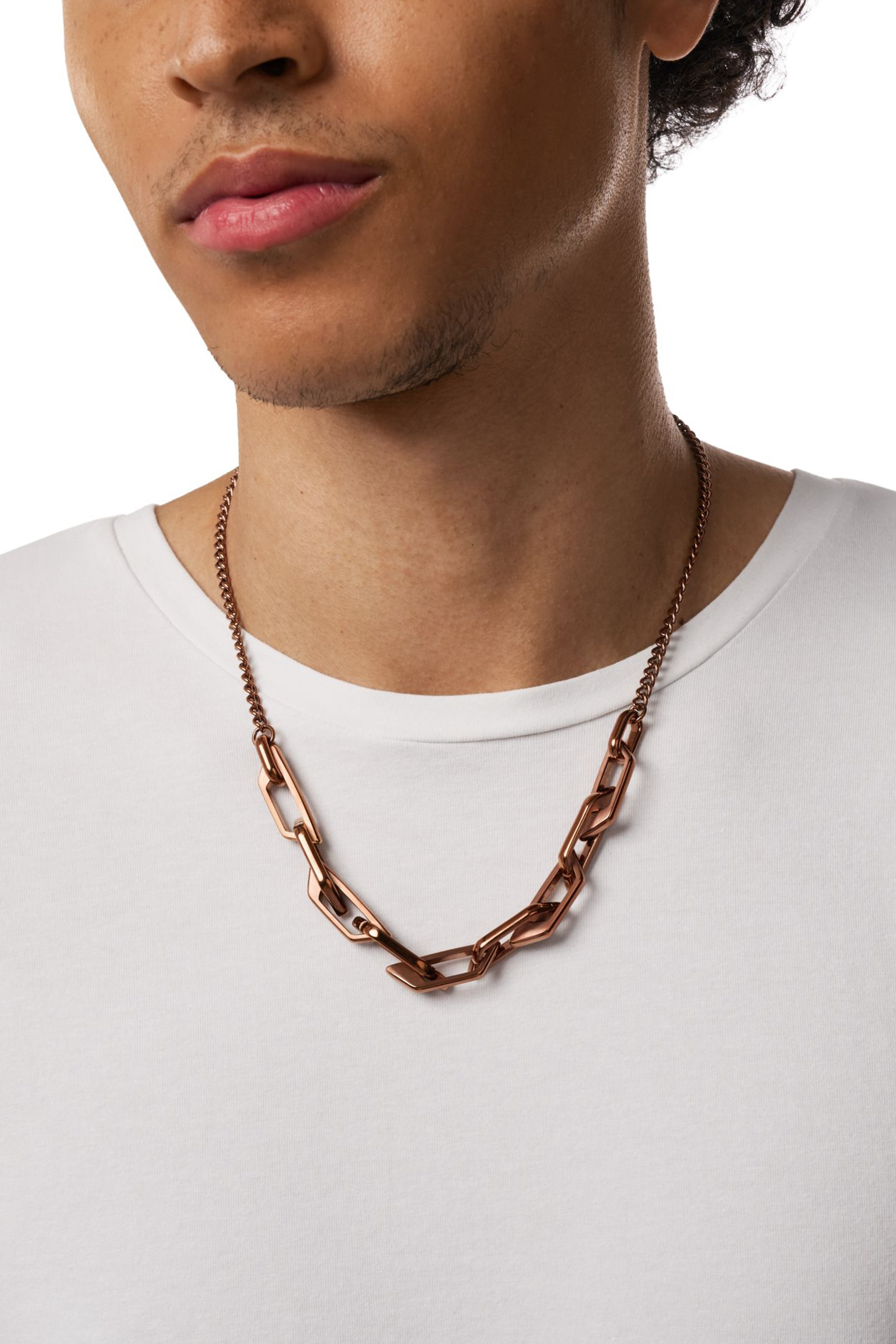 Diesel - DX1646200 JEWELLERY, Collier chaîne en acier inoxydable Mixte in Marron - 4
