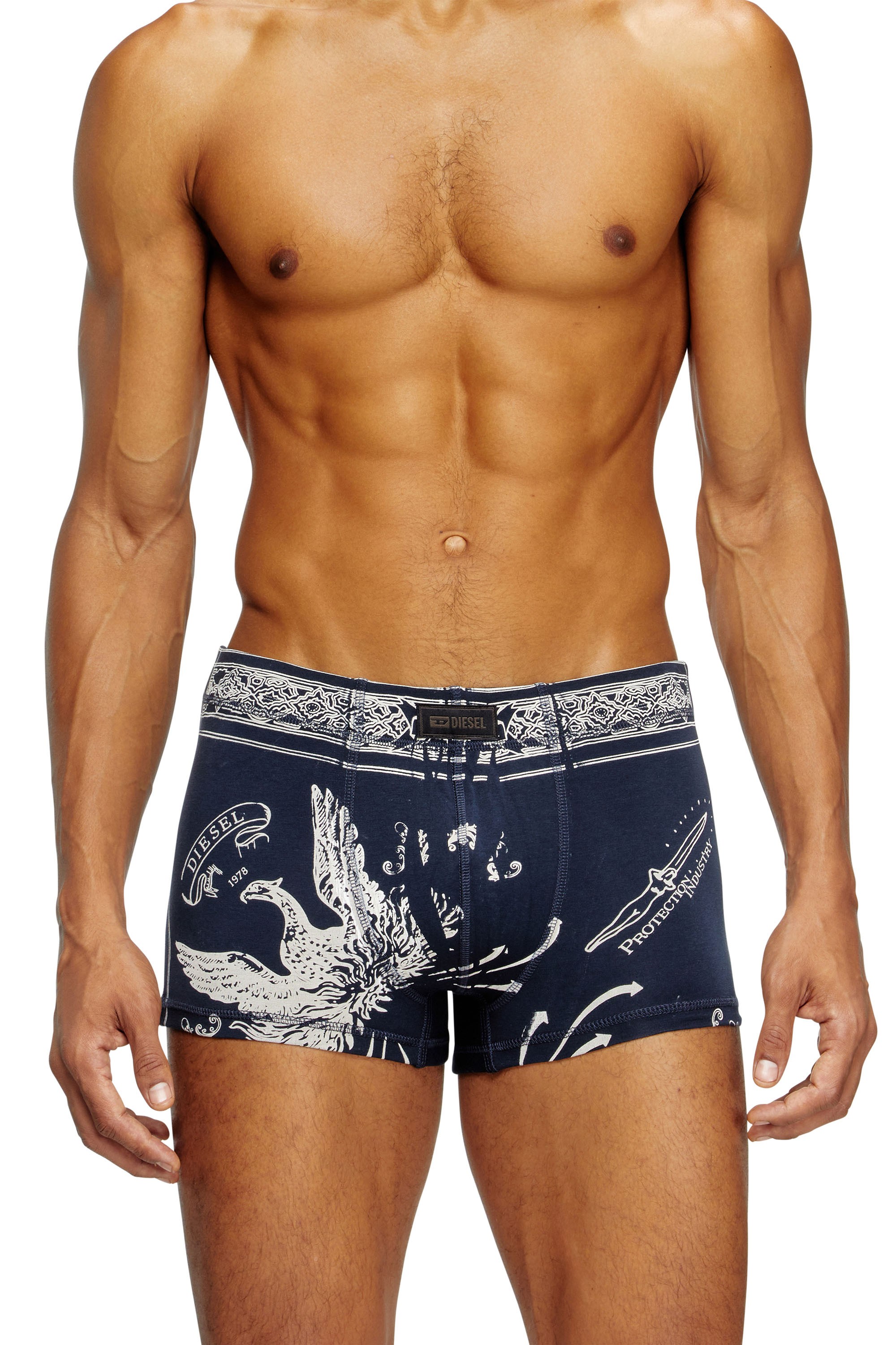 Diesel - DAMIEN-UTLT, Man's Boxer briefs with Phoenix print in Blue - 1