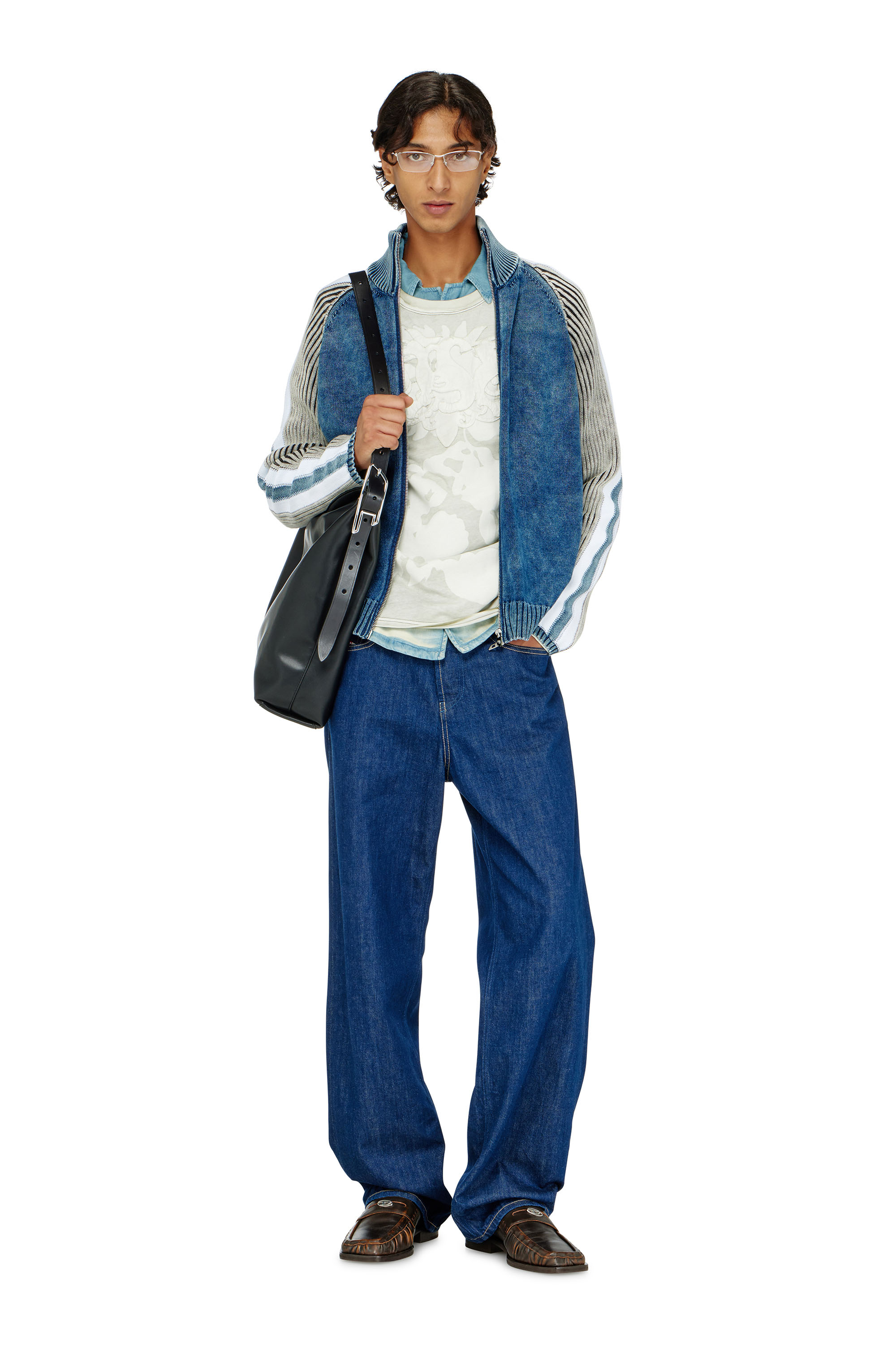 Diesel - K-HERONIMO, Cardigan zipp&eacute; avec bandes sportives Homme in Polychrome - 1