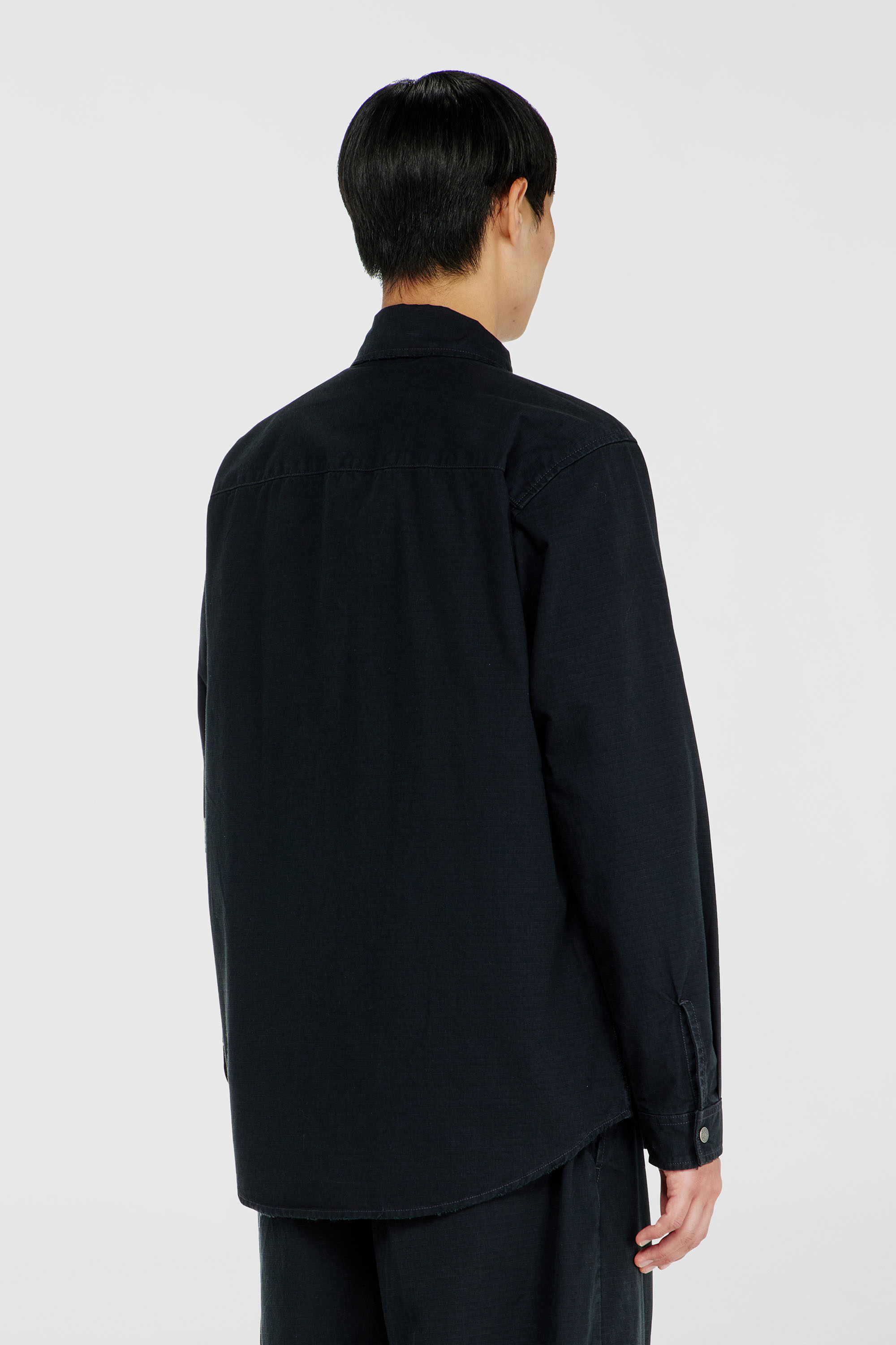 Diesel - S-ALIAS-ZIP, Chemise en ripstop avec fermeture zipp&eacute;e Homme in Noir - 4
