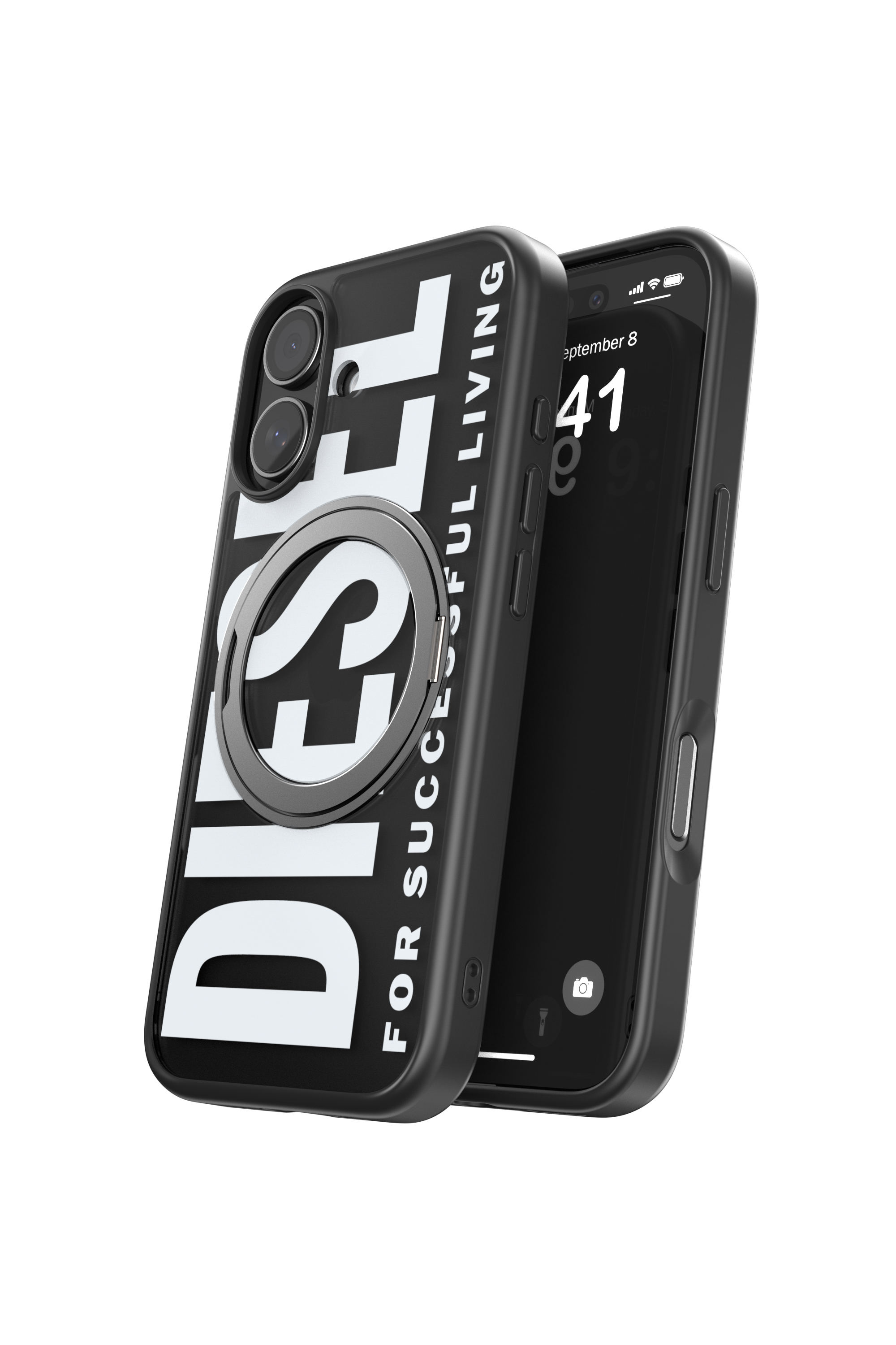 Diesel - 60403 RING STAND CASE, Étui Ringstand-Magsafe pour iPhone 17 Mixte in Noir - 3