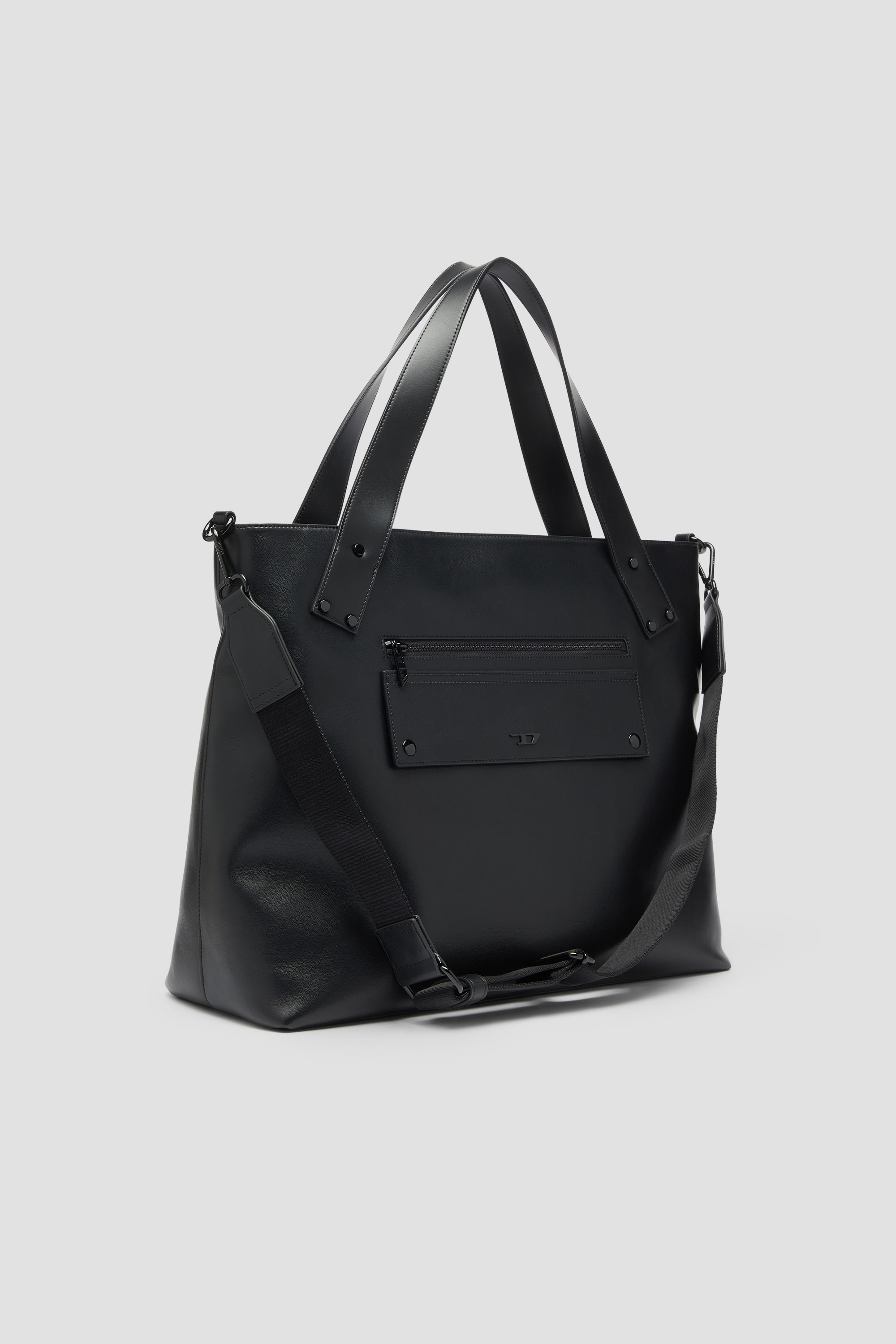 Diesel - RIVET-D TOTE E\W, Rivet-D - Sac shopping zipp&eacute; avec poche &agrave; rabat Homme in Noir - 5
