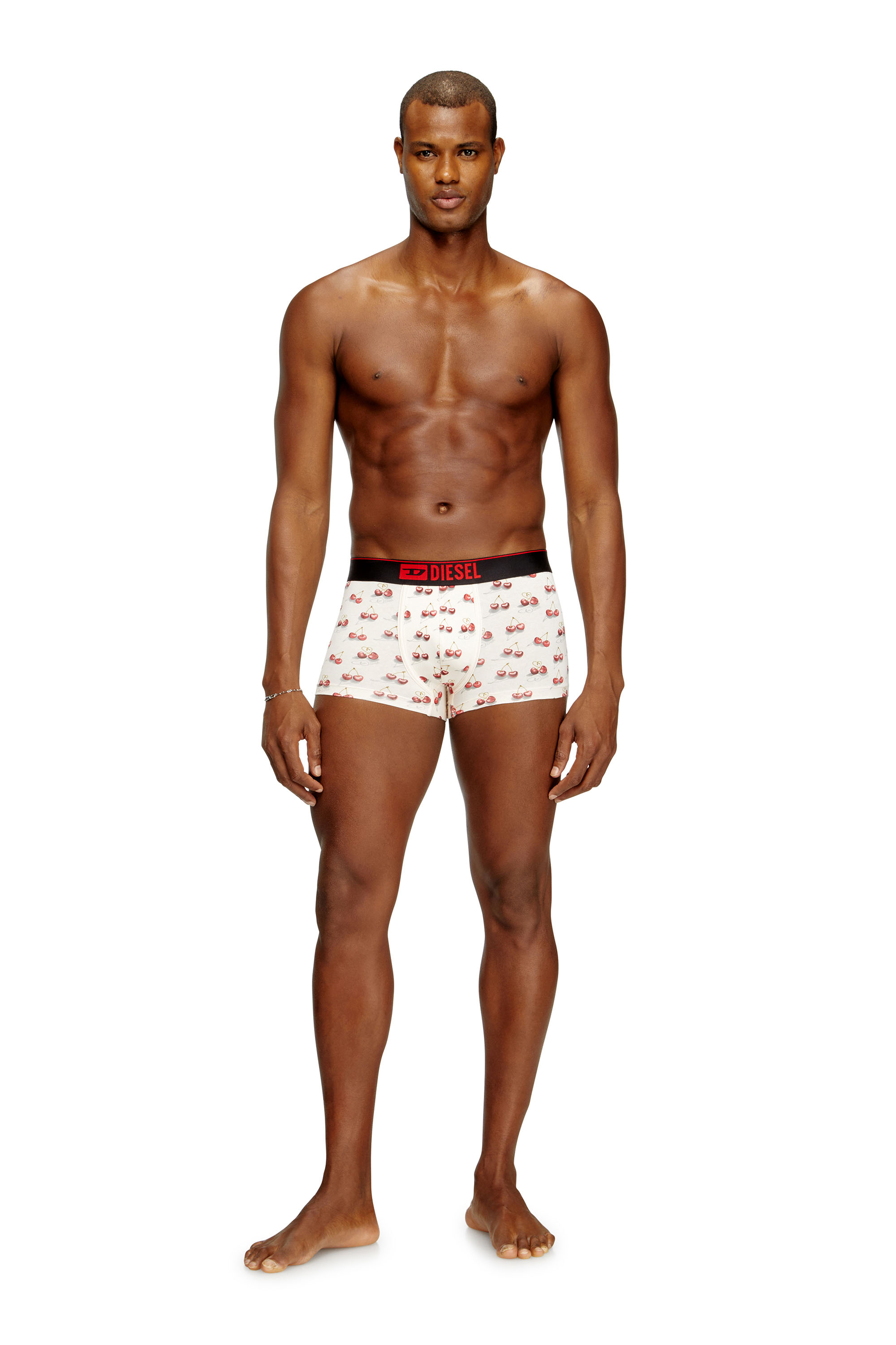 Diesel - DAMIEN-GFT-3PACK, Lot de 3 boxers imprimé cœurs et cerises Homme in Blanc - 1