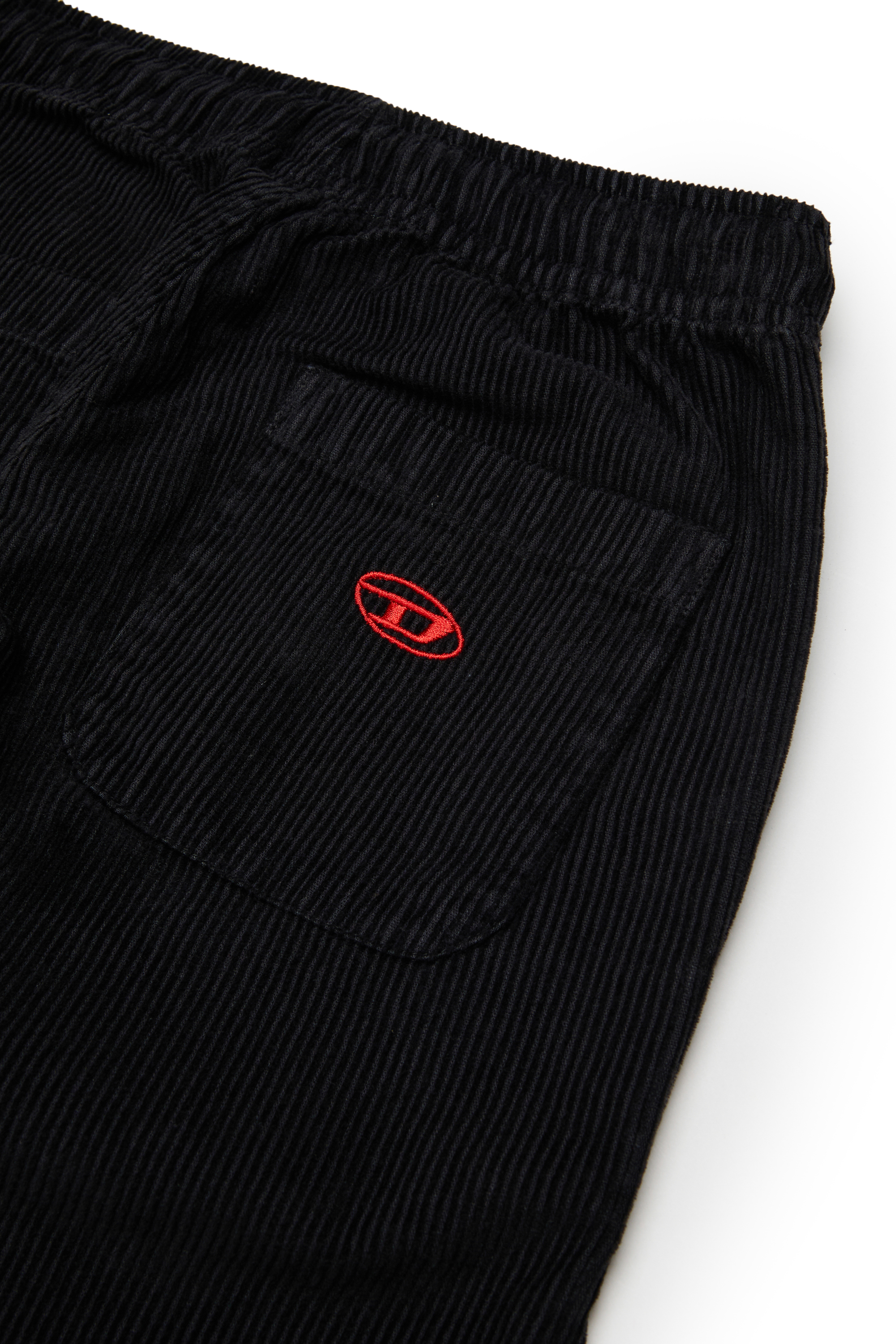 Diesel - PMILL, Pantalon en velours c&ocirc;tel&eacute; avec taille &agrave; coulisse Homme in Noir - 4
