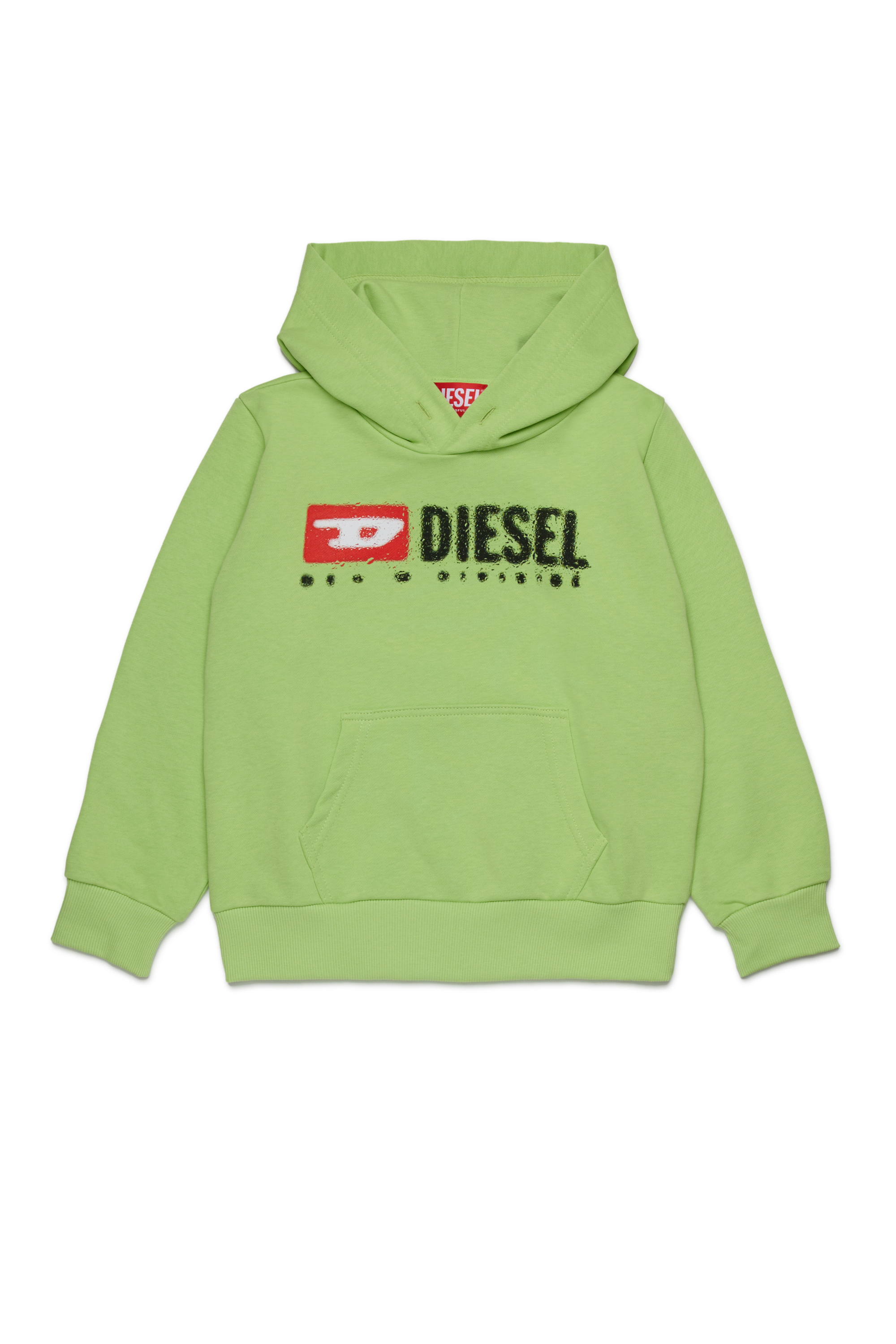 Diesel - SDROPSHOOD OVER, Sweat en coton avec logo imprimé Homme in Vert - 1