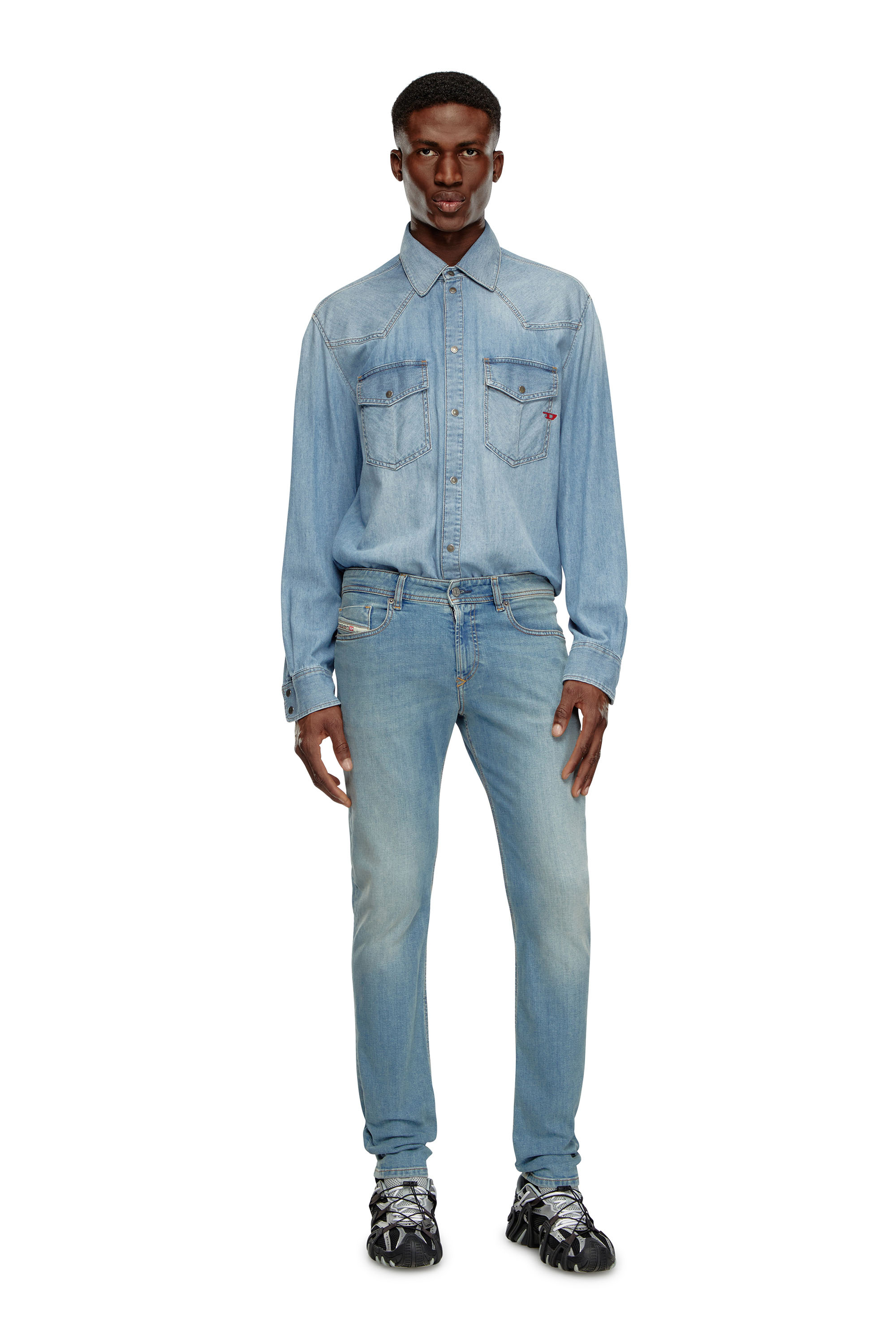 Diesel - Man's Skinny Jeans 1979 Sleenker 09J16, Light Blue - 2