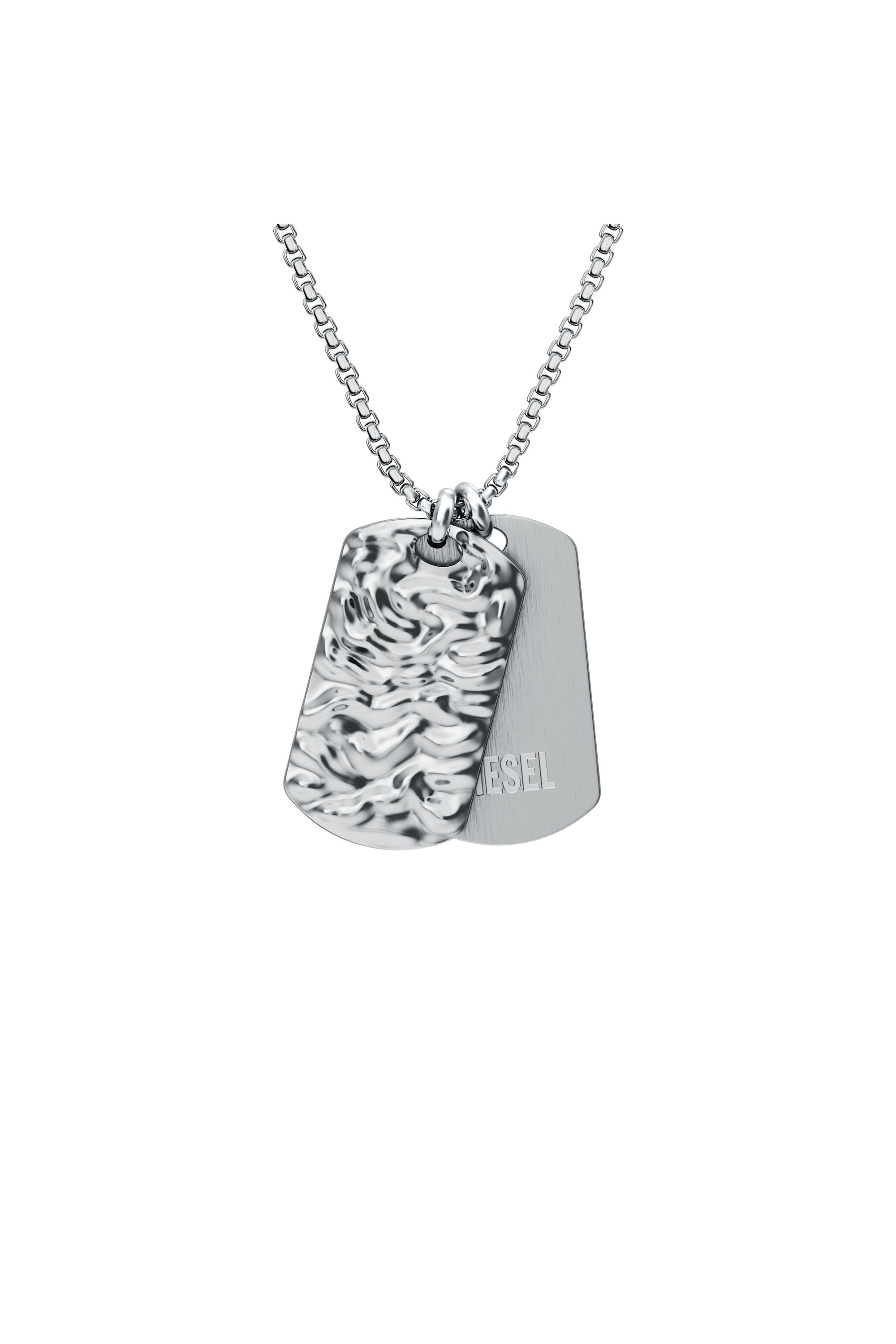 Diesel - DX1735040, Collier plaque militaire (dog tag) en acier inoxydable Mixte in Gris argent&eacute; - 2