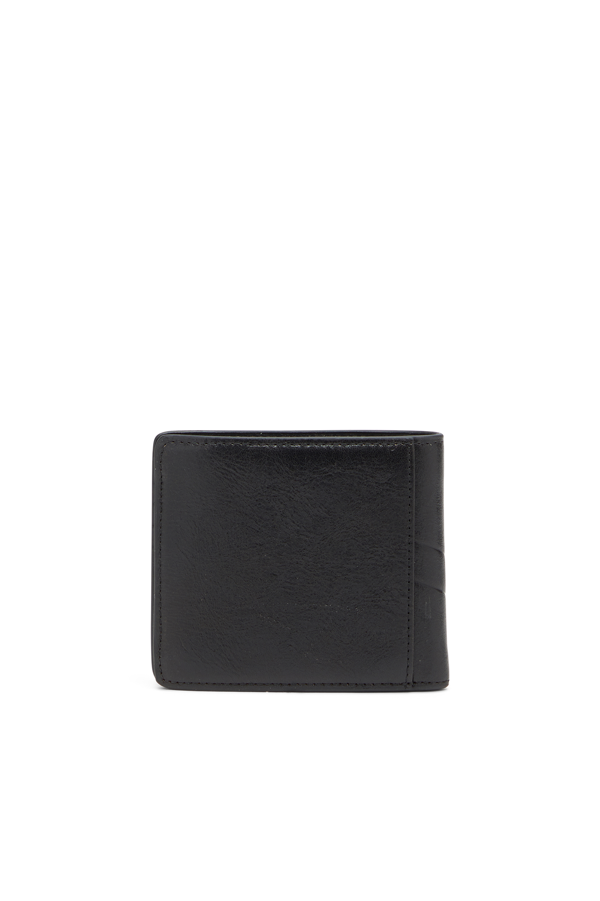 Diesel - FLAG-D BI-FOLD COIN S 3D, Portefeuille en cuir pliable avec logo embossé Homme in Noir - 2