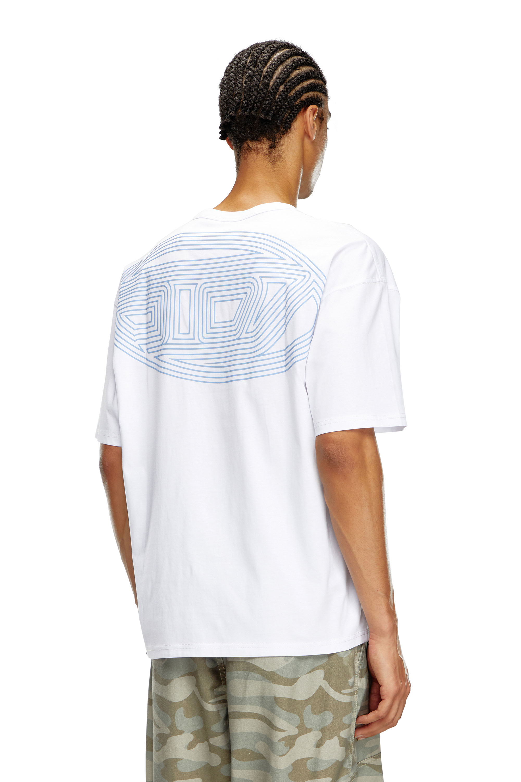 Diesel - T-BOXT-K18, Homme T-shirt avec imprimé Oval D et broderie in Blanc - Image 4