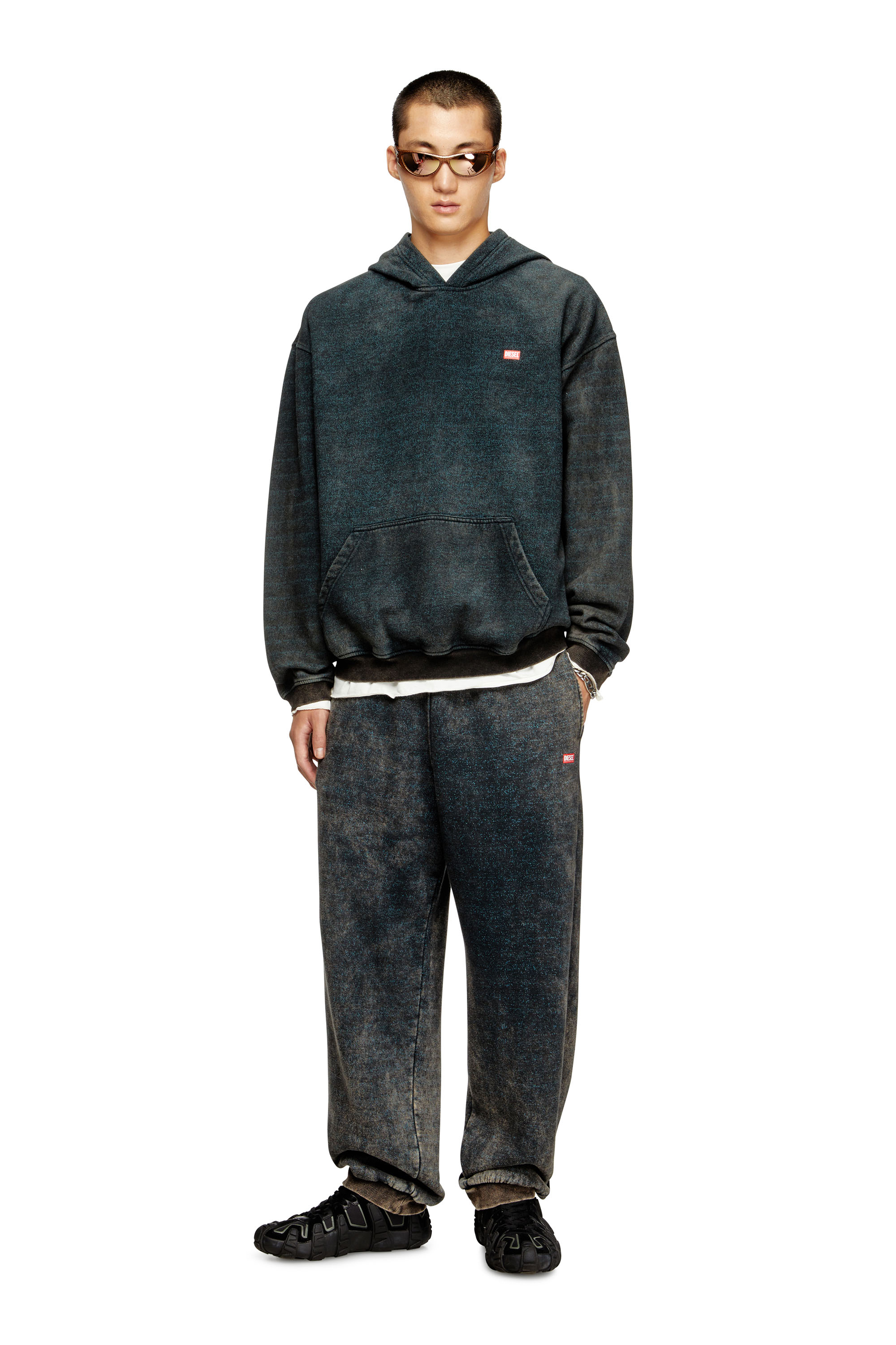 Diesel - S-KAI, Sweat à capuche en coton avec poche kangourou Homme in Polychrome - 1