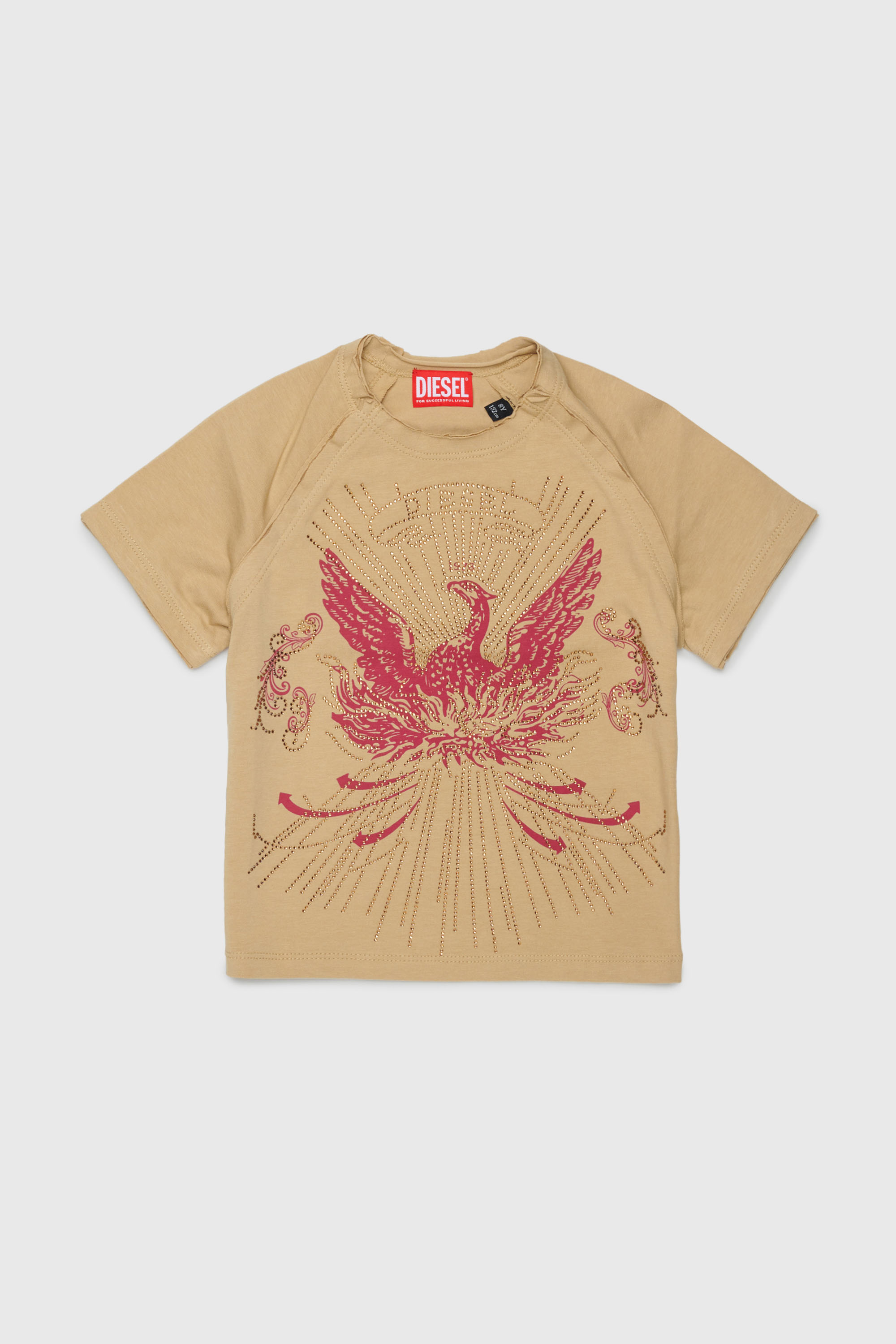 T-shirt with embellished phoenix motif