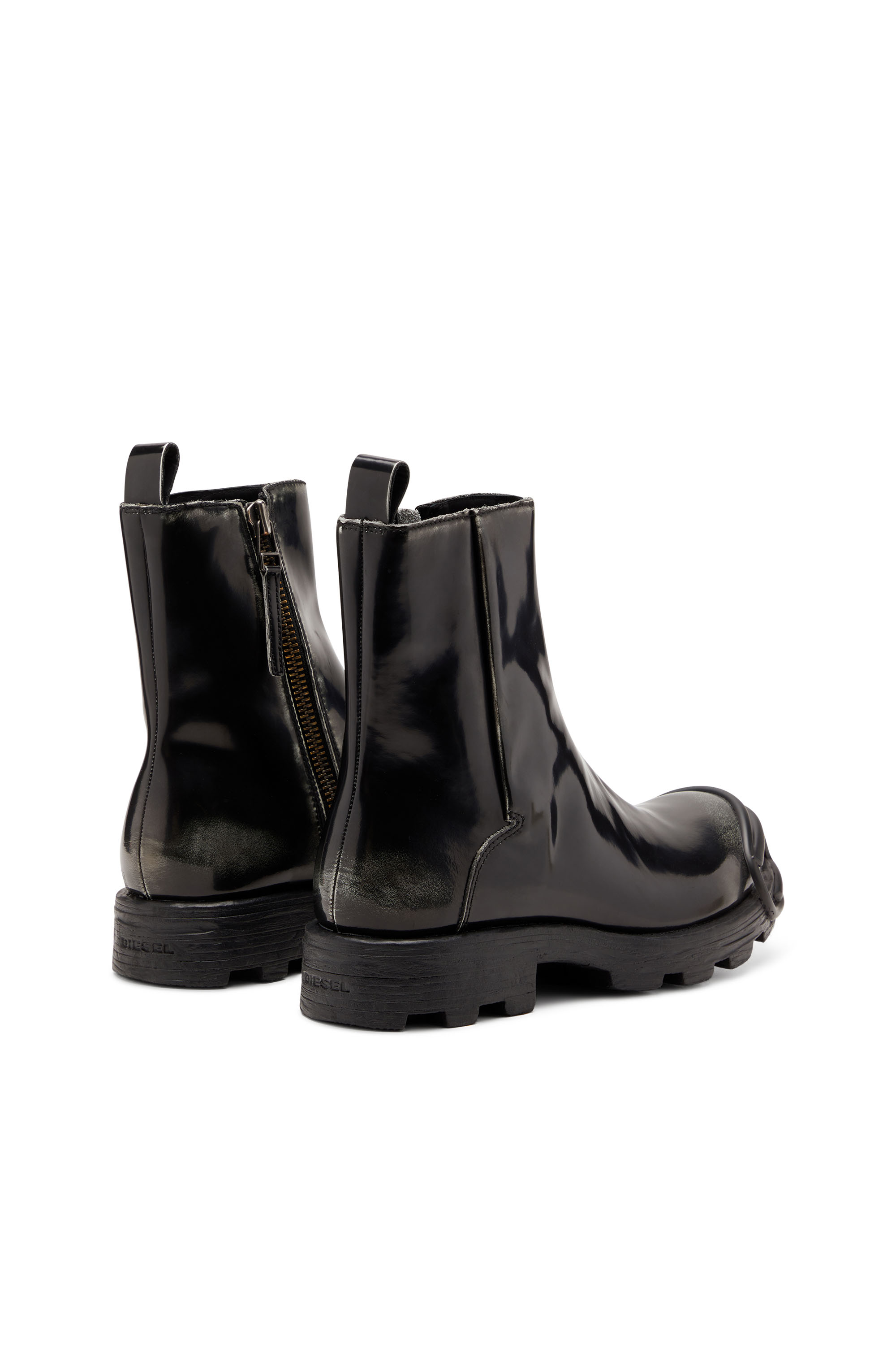Diesel - D-HAMMER BT ZIP D, Man's D-Hammer - Leather boots with zipper in Black - 3