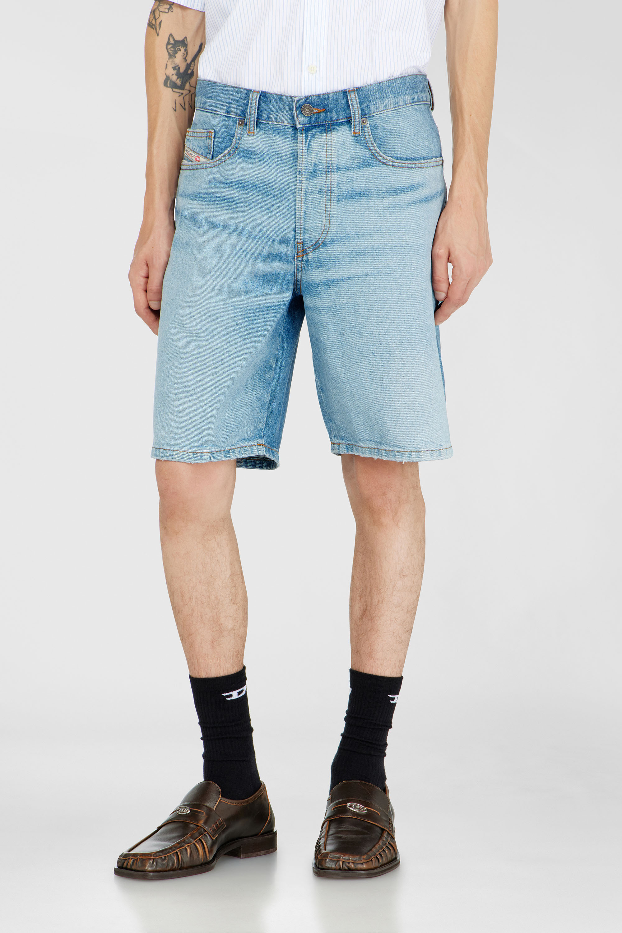 Diesel - REGULAR-SHORT, Man's Denim shorts in Light Blue - 1