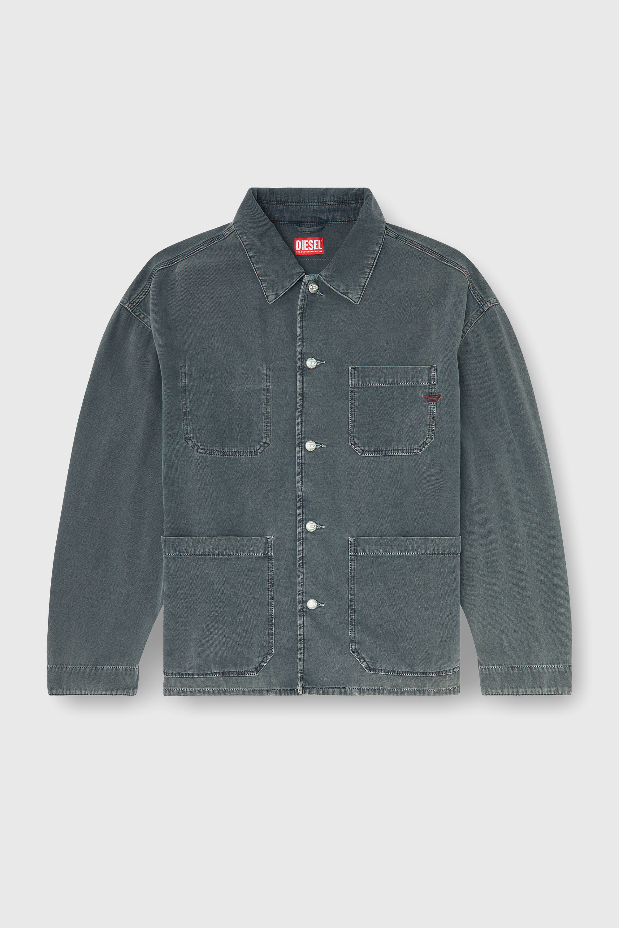 Diesel - D-STACK-U, Unisex's Utility-style jacket in coloured denim in Grey - 2