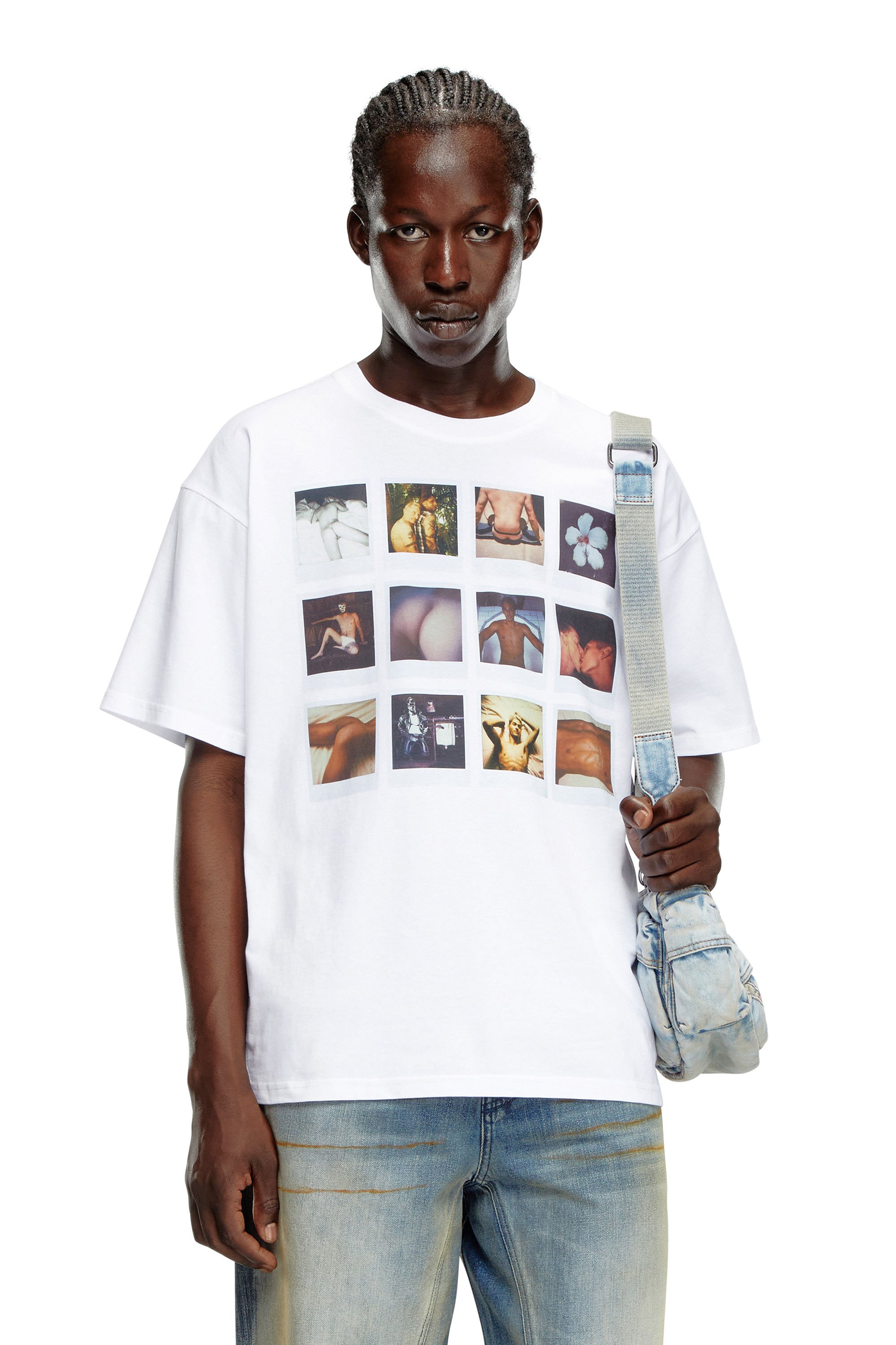 Diesel - PR-T-BOXT-SS, Mixte T-shirt avec empiècements polaroïd in Blanc - Image 1