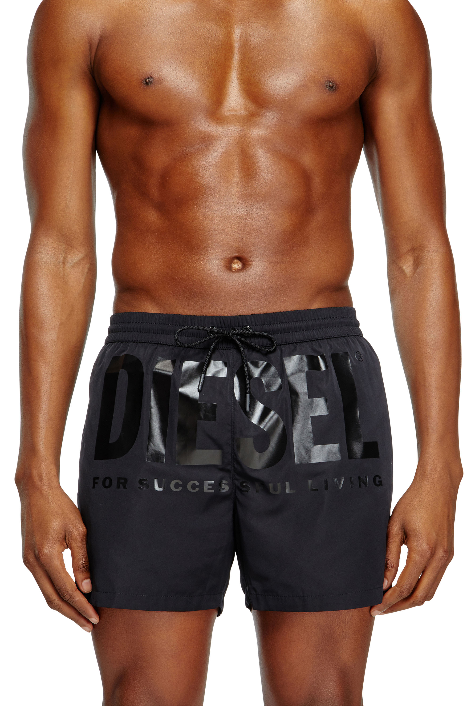 Diesel - KEN-37-D-CORE, Short de bain mi-long avec maxi logo Homme in Noir - 1