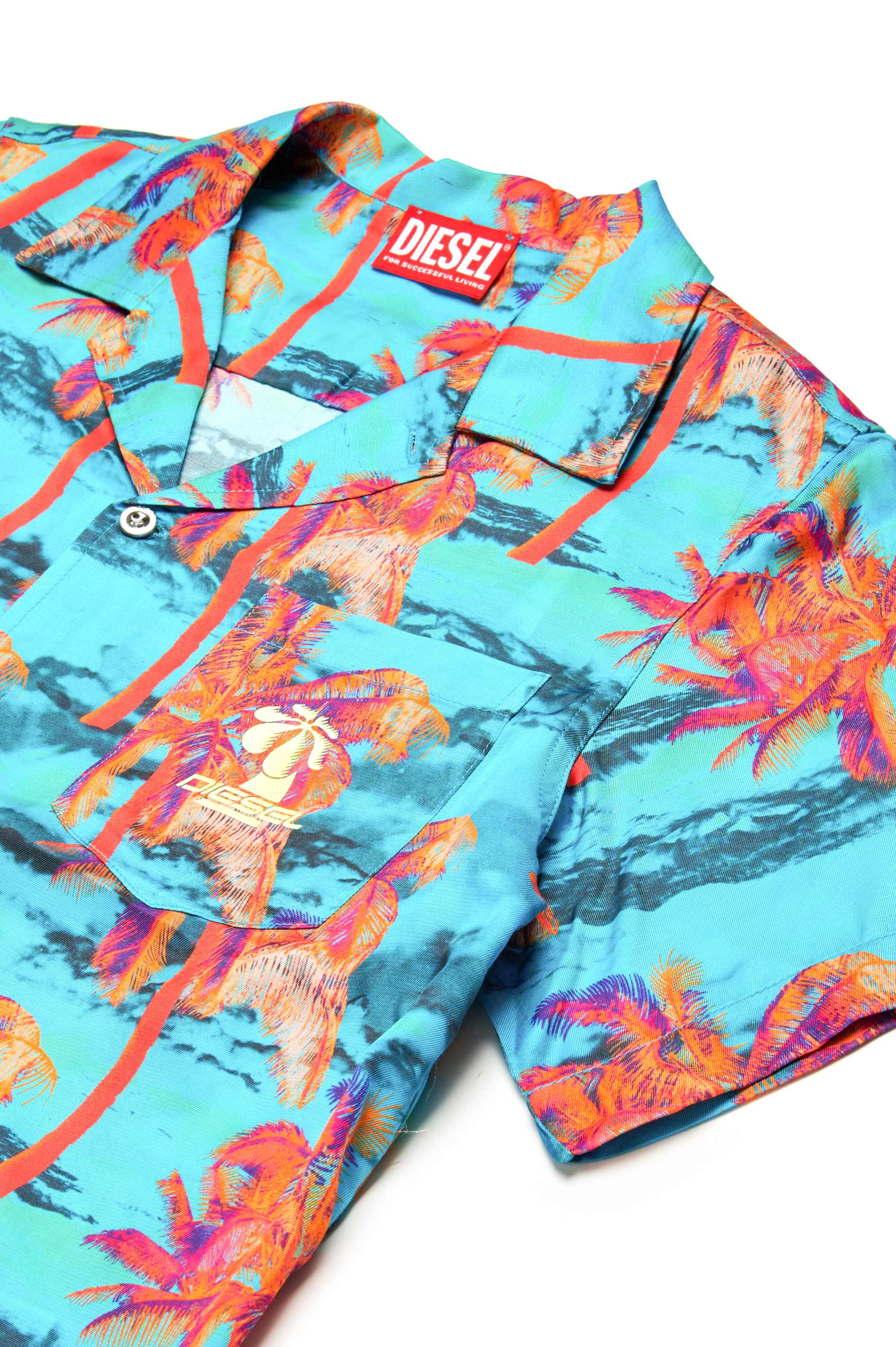 Diesel - MCBMOWTADRIAN, Short bowling avec motif effet palmier Homme in Polychrome - 3