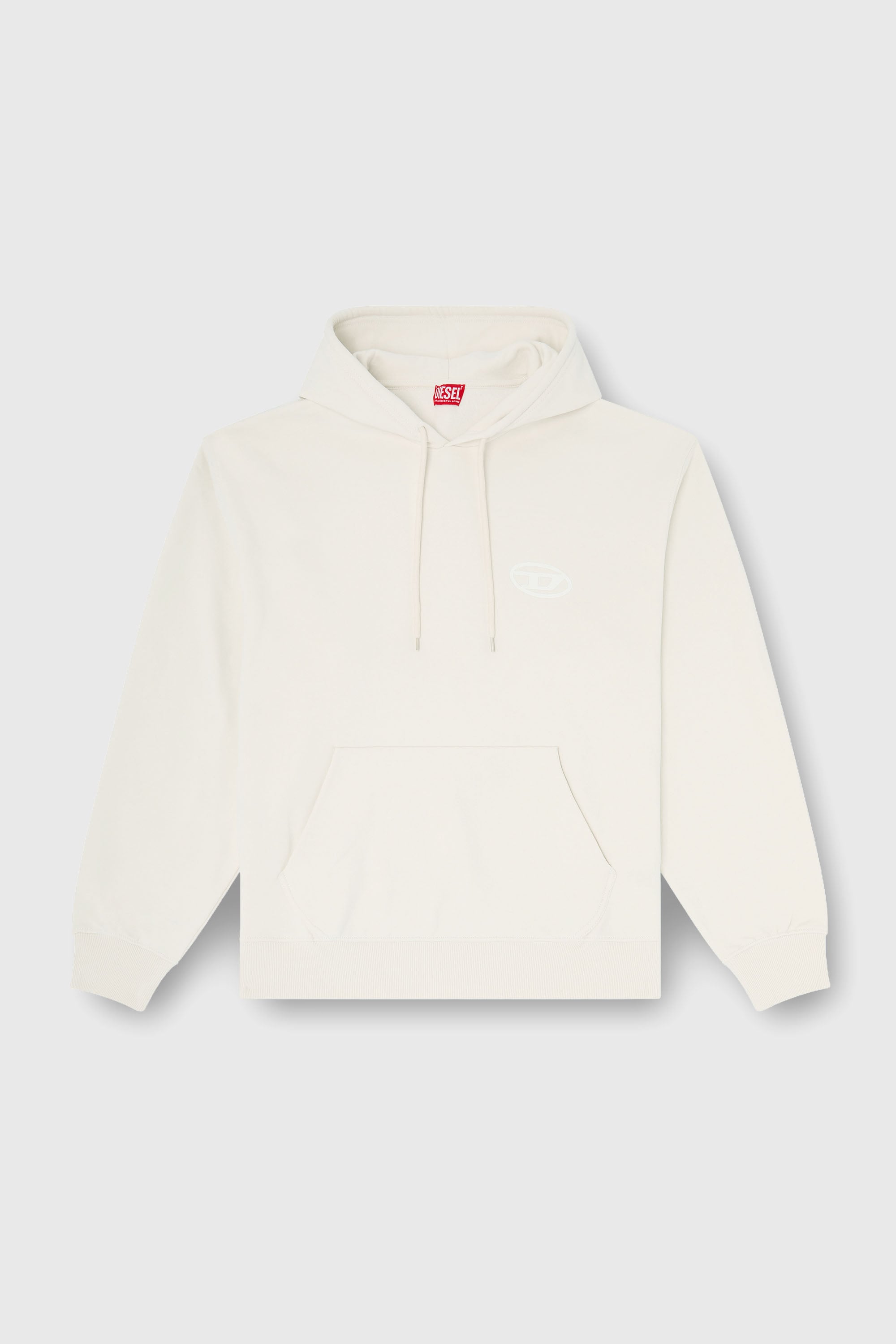 Diesel - S-LUK-H-T92, Man's Cotton hoodie with tonal Oval D logo embroidery in White - 2