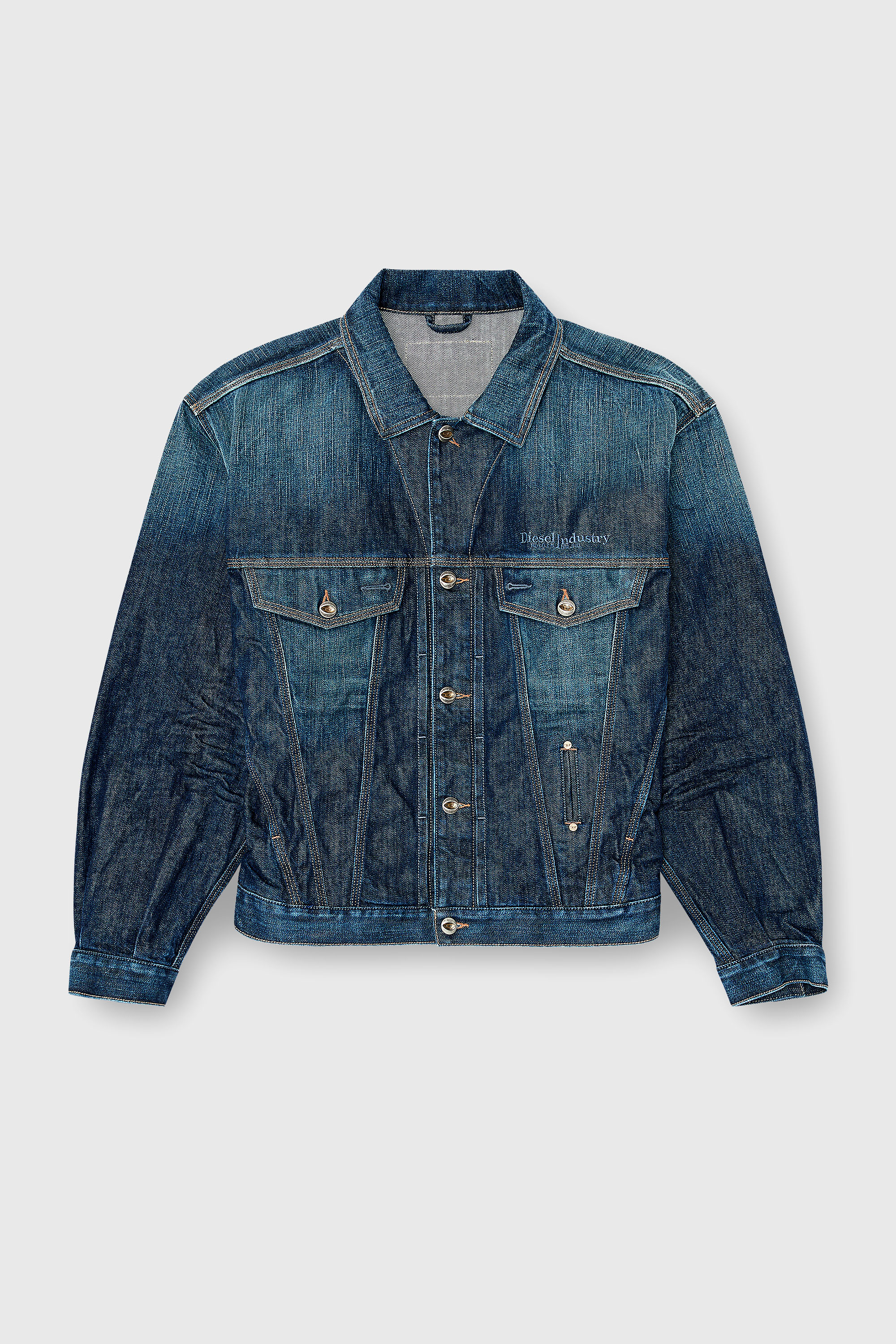 Diesel - D-DENVER-CL, Unisex's Trucker jacket in selvedge denim in Medium blue - 2