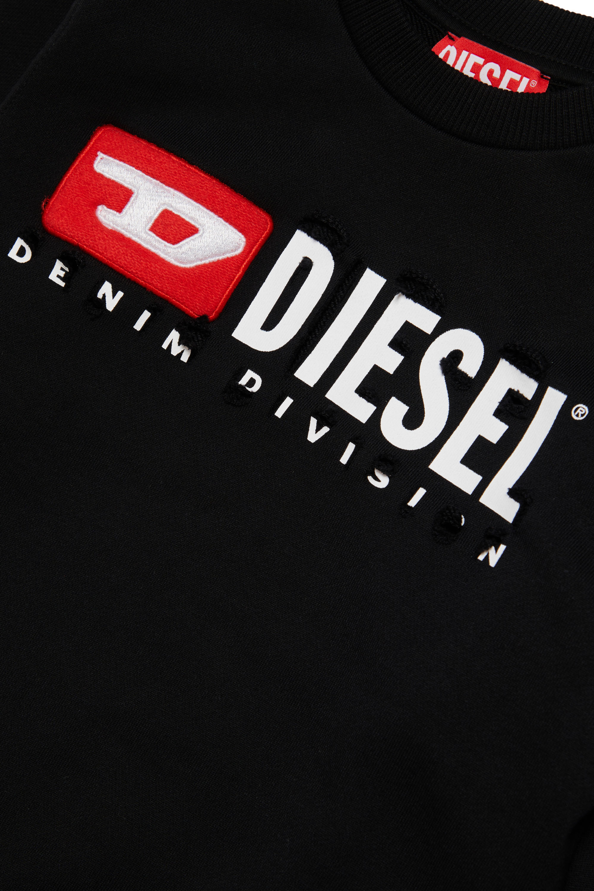 Diesel - SMACSDIVSTROYED, Homme Sweat-shirt avec logo destroy in Noir - Image 3