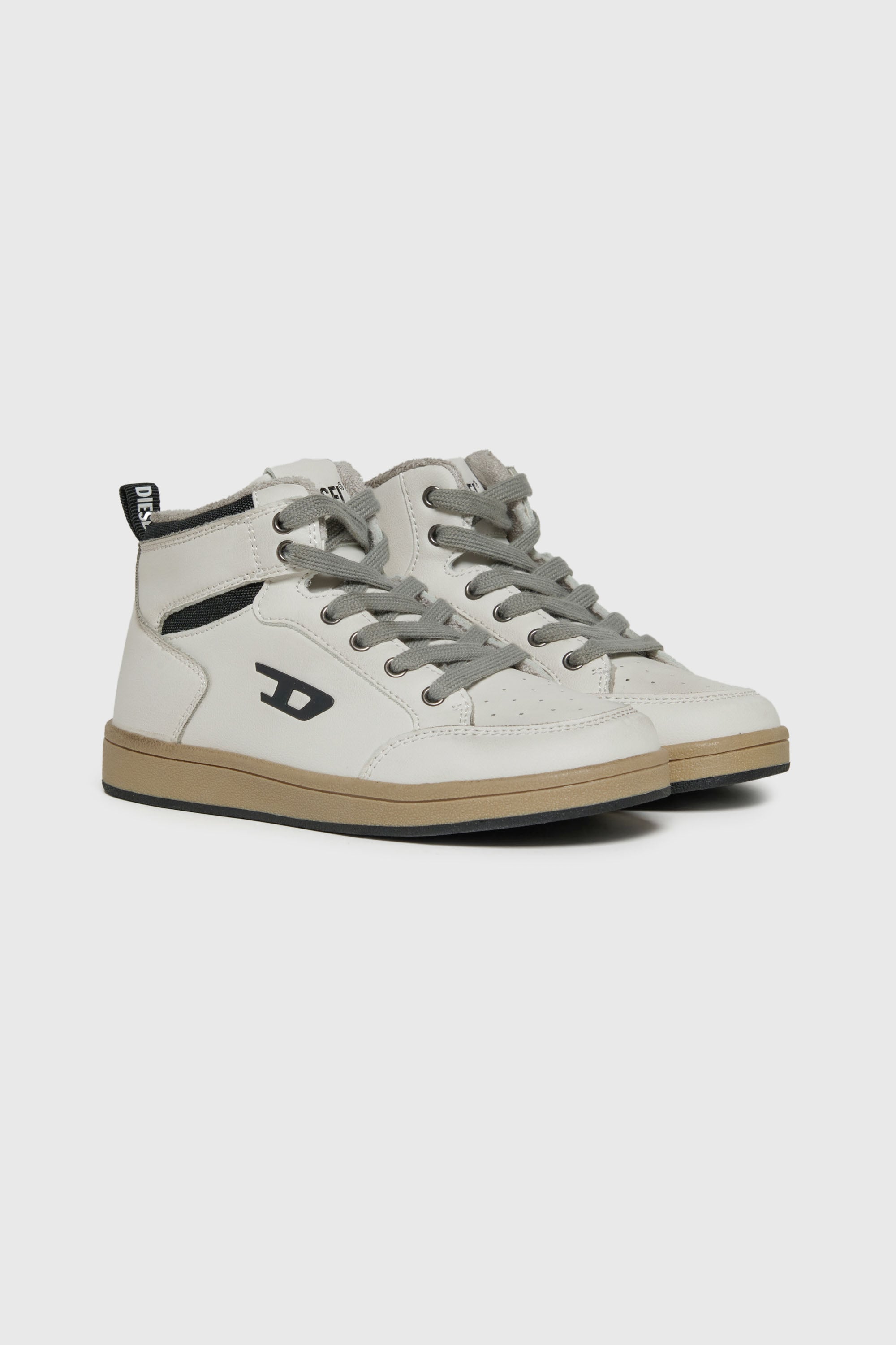 Diesel - S-KIRJY-MID, S-Kirjy - Baskets montantes perfor&eacute;es avec logo D Mixte in Blanc - 2