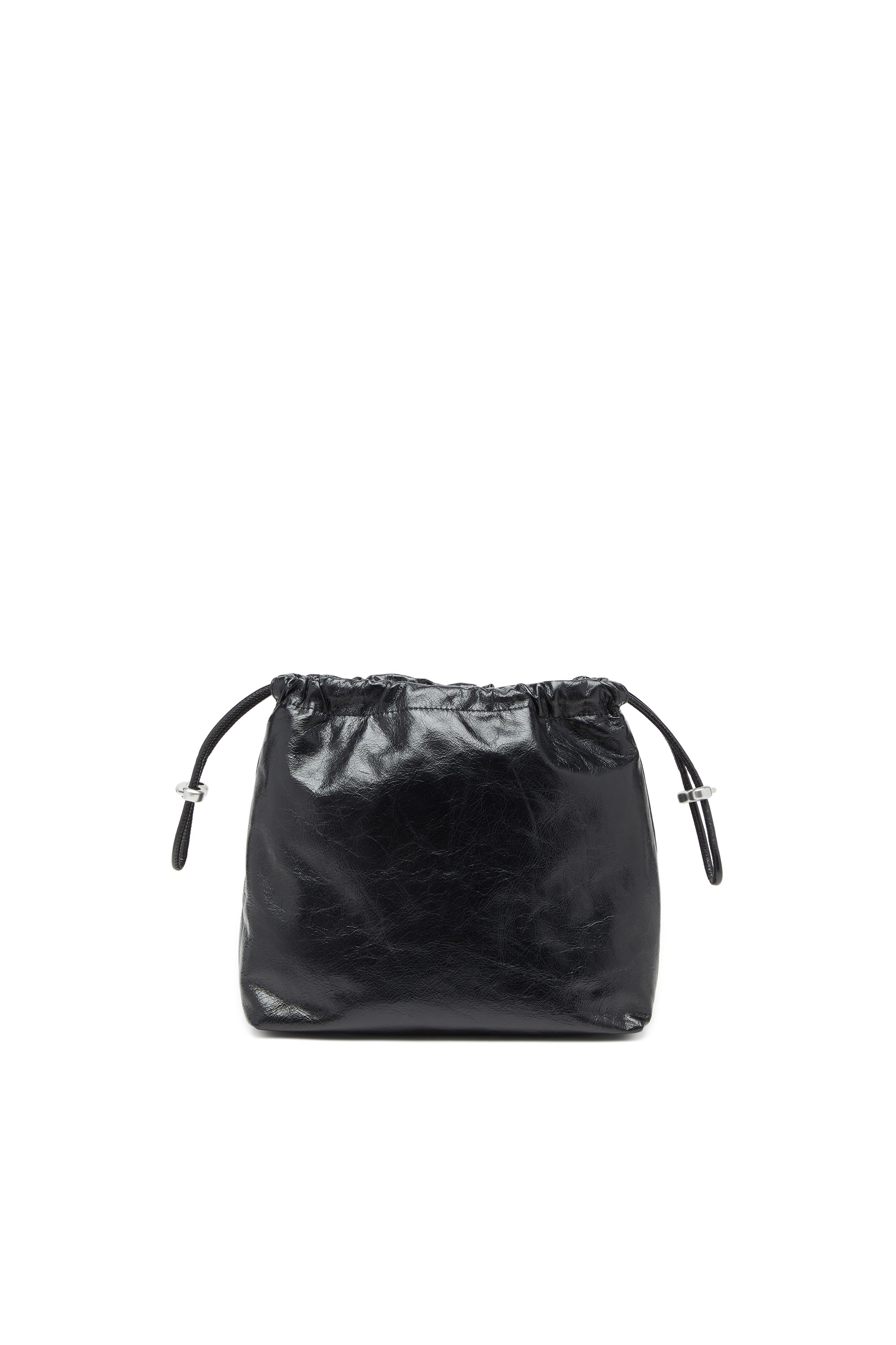 Diesel - SCRUNCH-D BUCKET, Scrunch-D-Sac seau en cuir froissé et brillant Femme in Noir - 2