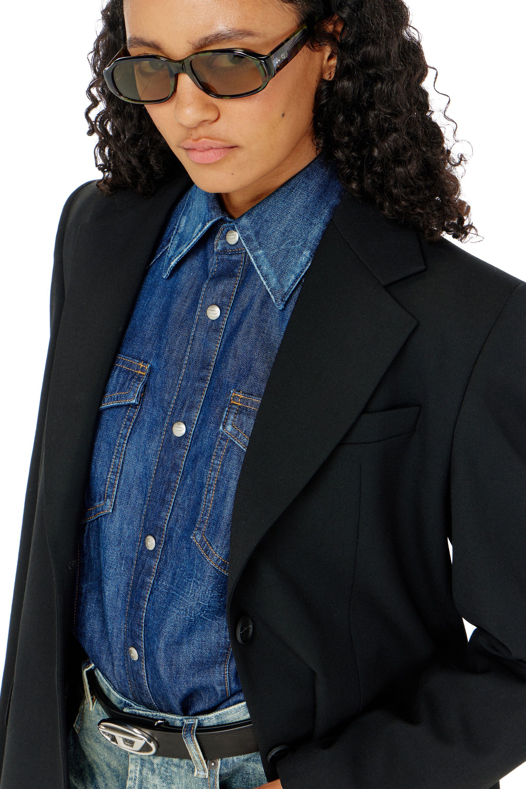 Diesel - G-KESS-R1, Blazer en m&eacute;lange de laine Femme in Noir - 5