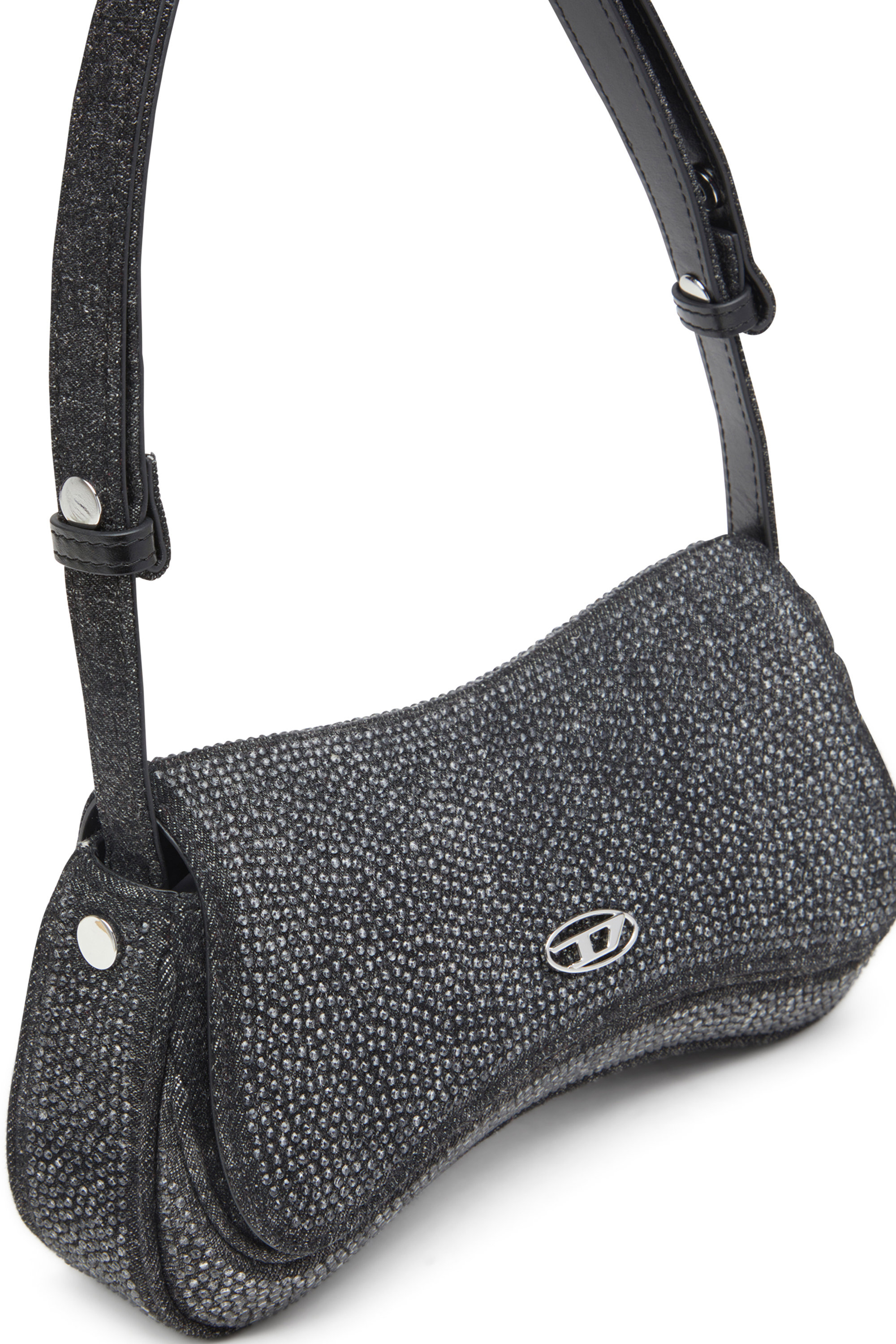 Diesel - PLAY CLUTCH, Play-Pochette en denim cristal Femme in Noir - 5