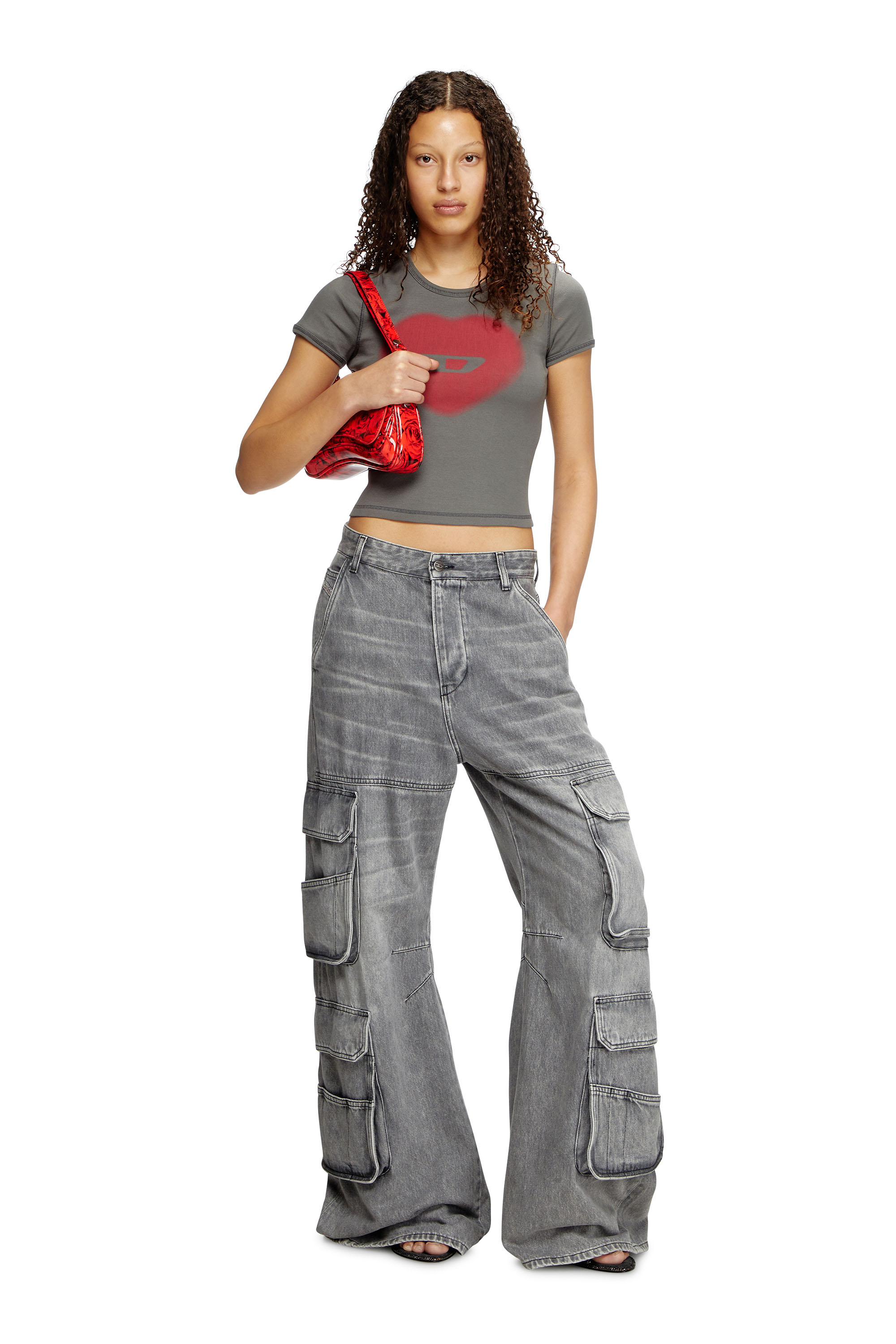 Diesel - PLAY CLUTCH, Play-Pochette brillante avec imprim&eacute; Femme in Rouge - 1