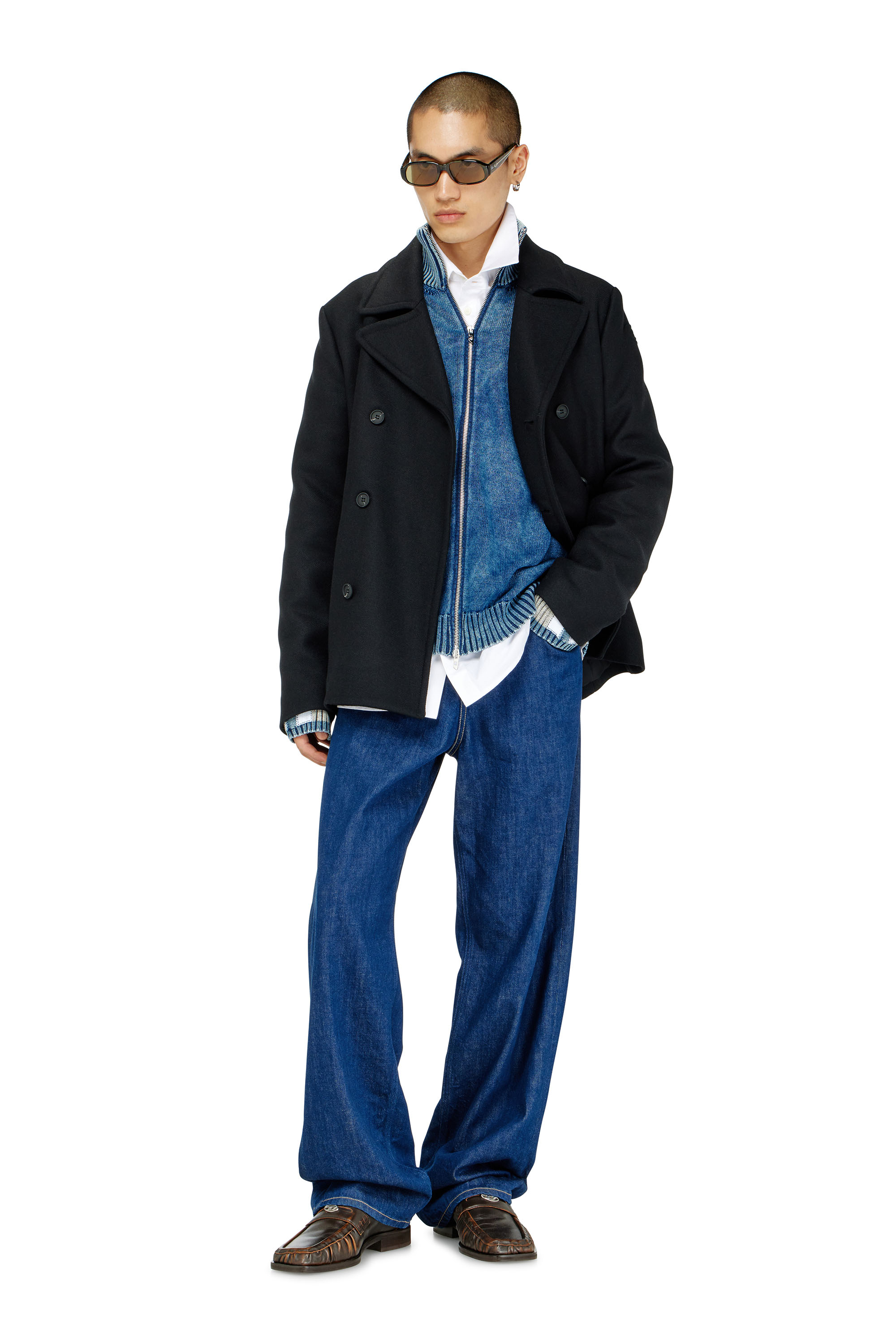 Diesel - W-HALEY-WRD, Caban en m&eacute;lange de laine feutr&eacute;e Homme in Noir - 1