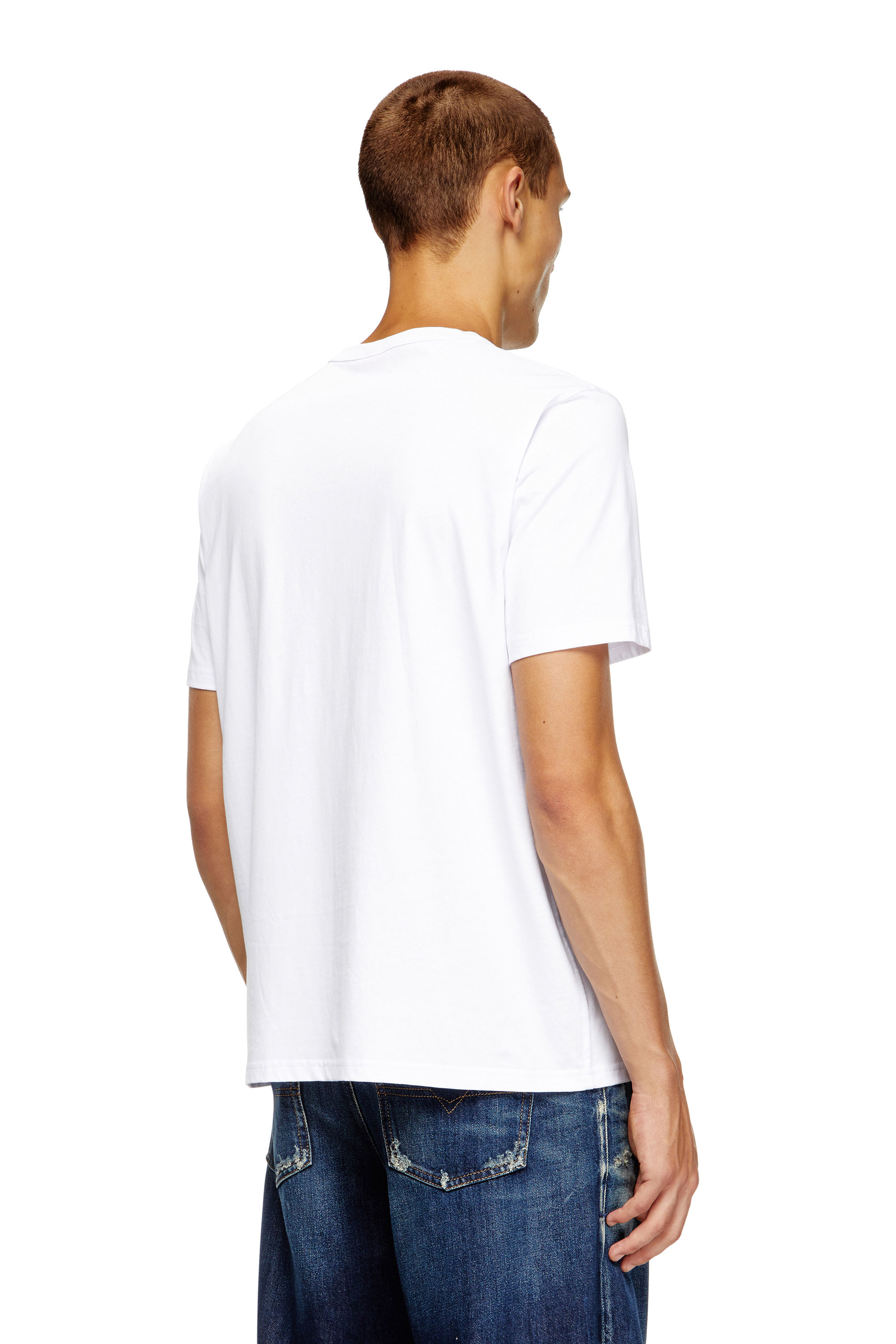 Diesel - T-ADJUST-MICRODIV, T-shirt avec logo micro-brodé Mixte in Blanc - 4