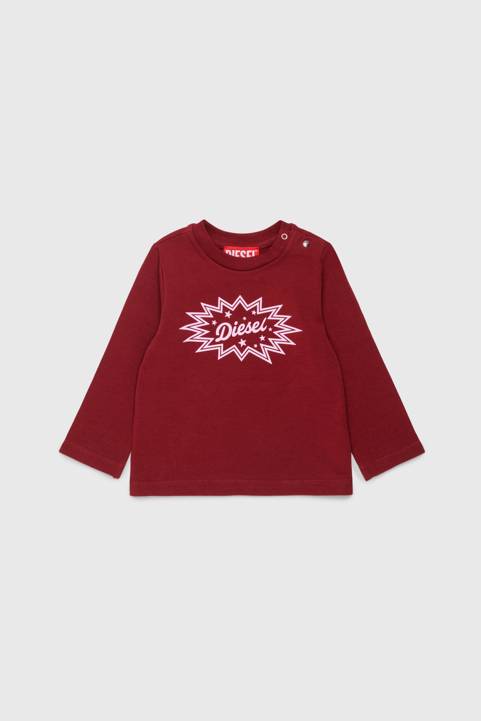 Diesel - TFUMB, T-shirt &agrave; manches longues avec logo starburst imprim&eacute; Femme in Rouge - 1