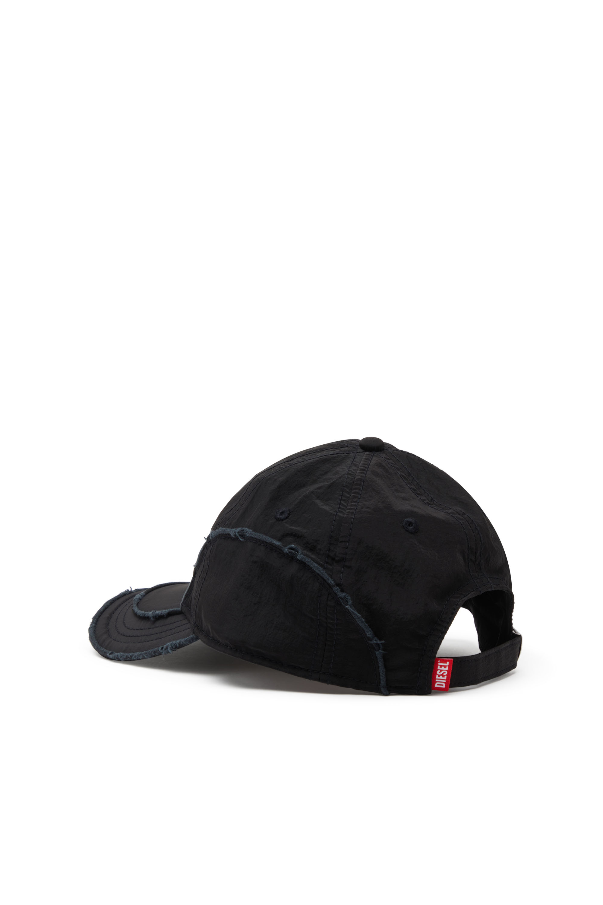 Diesel - C-ONNOR, Casquette de baseball en nylon froissé avec D ton sur ton Homme in Noir - 2