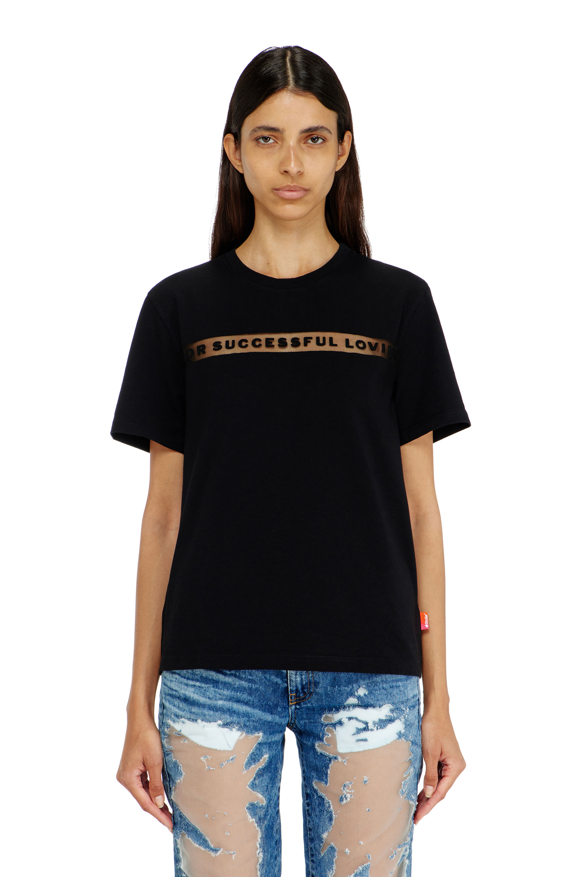 Diesel - PR-T-NOTS-CHI-R, T-shirt avec logo For Successful Loving Mixte in Noir - 5